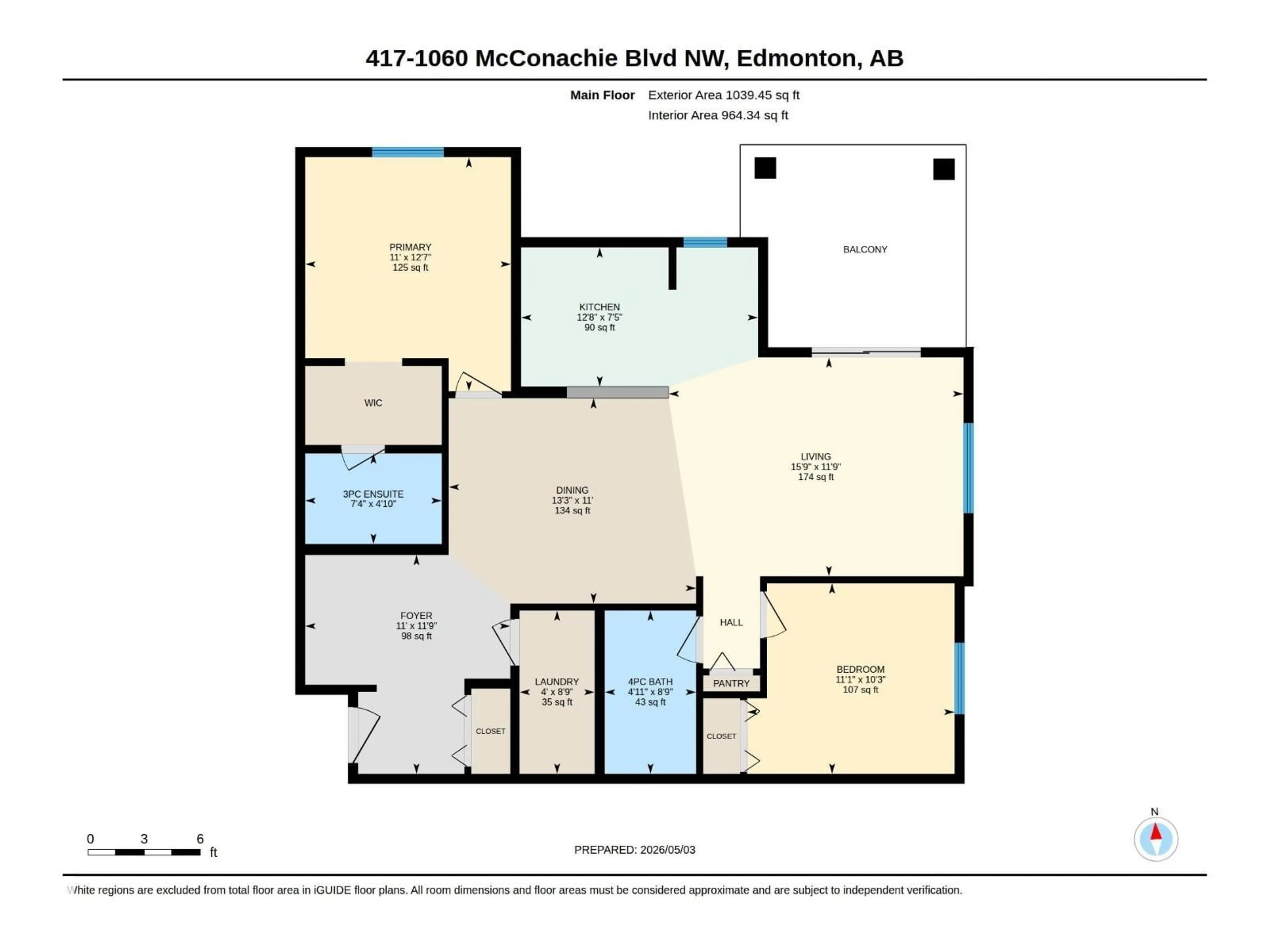 Floor plan for #417 - 1060 MCCONACHIE BV, Edmonton Alberta T5Y0W9