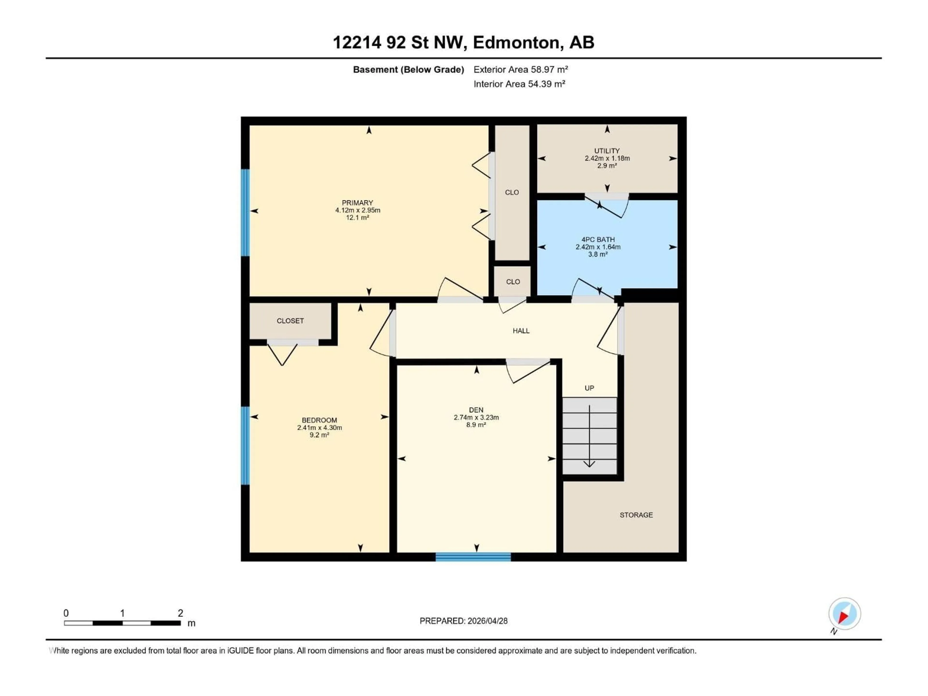 Floor plan for 12210 92 ST, Edmonton Alberta T5G1B3