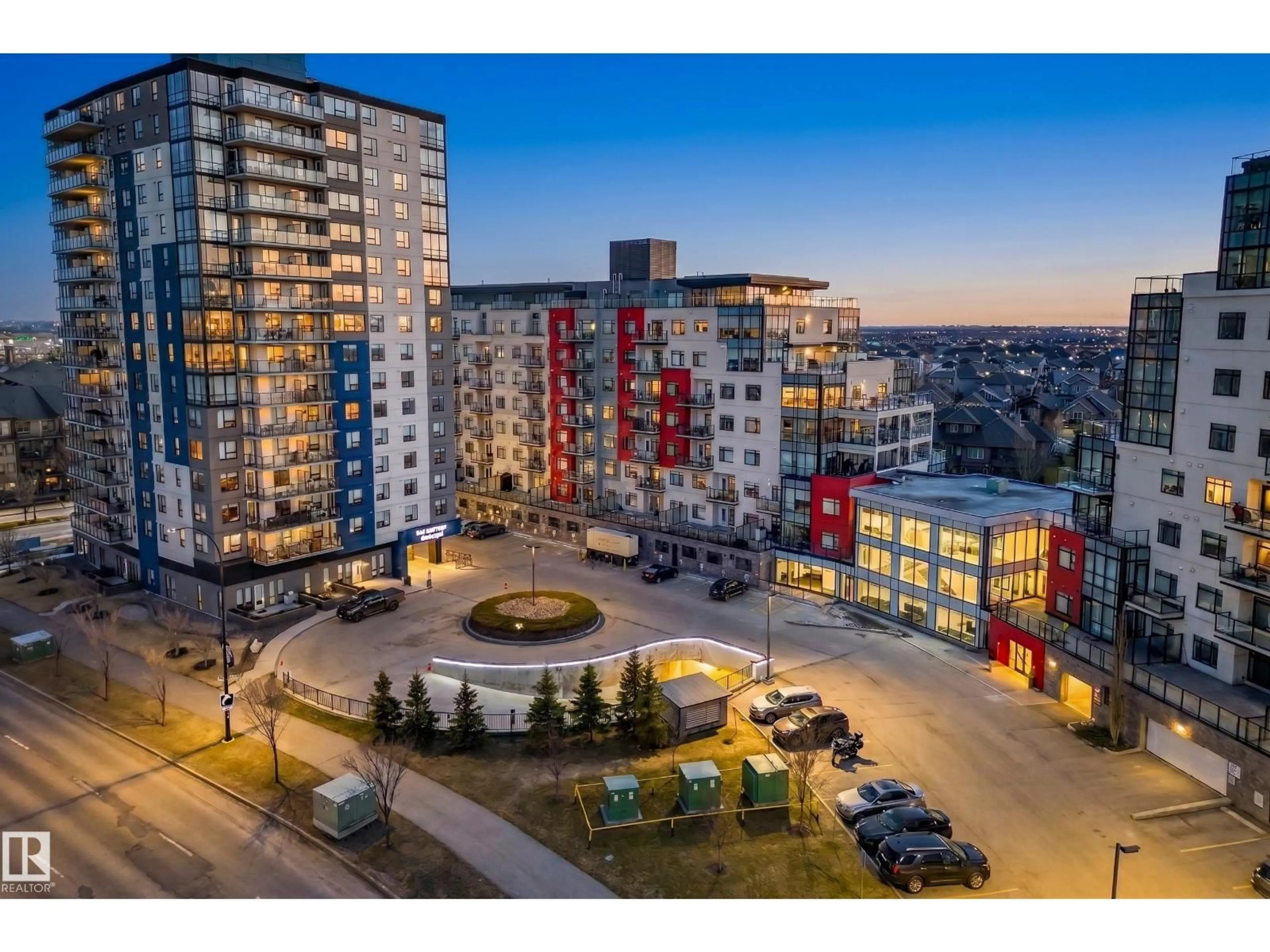 A pic from outside/outdoor area/front of a property/back of a property/a pic from drone, city buildings view from balcony for #109 - 5151 WINDERMERE BV, Edmonton Alberta T6W2K4