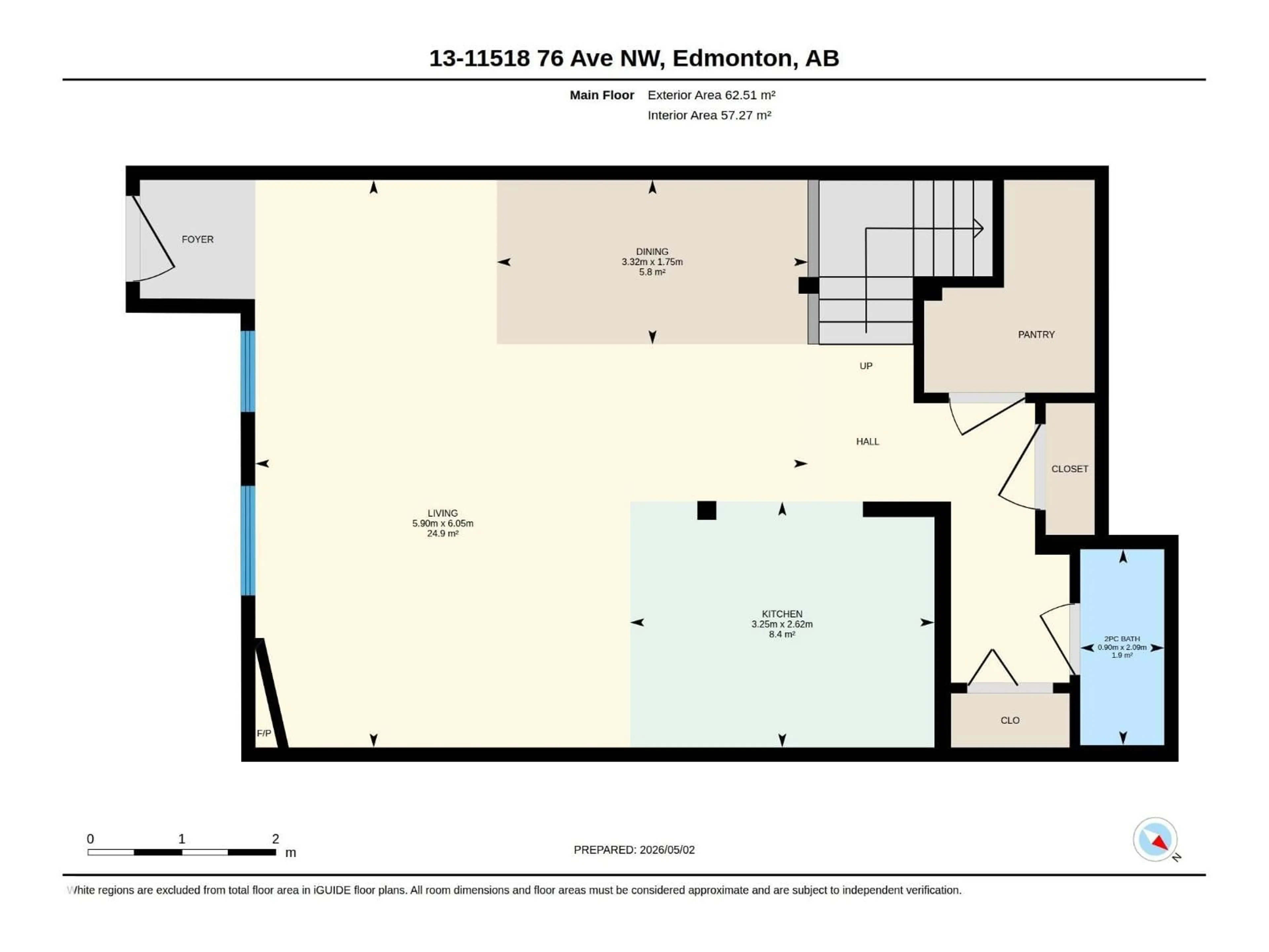 Floor plan for 13 - 11518 76 AV, Edmonton Alberta T6G0K7