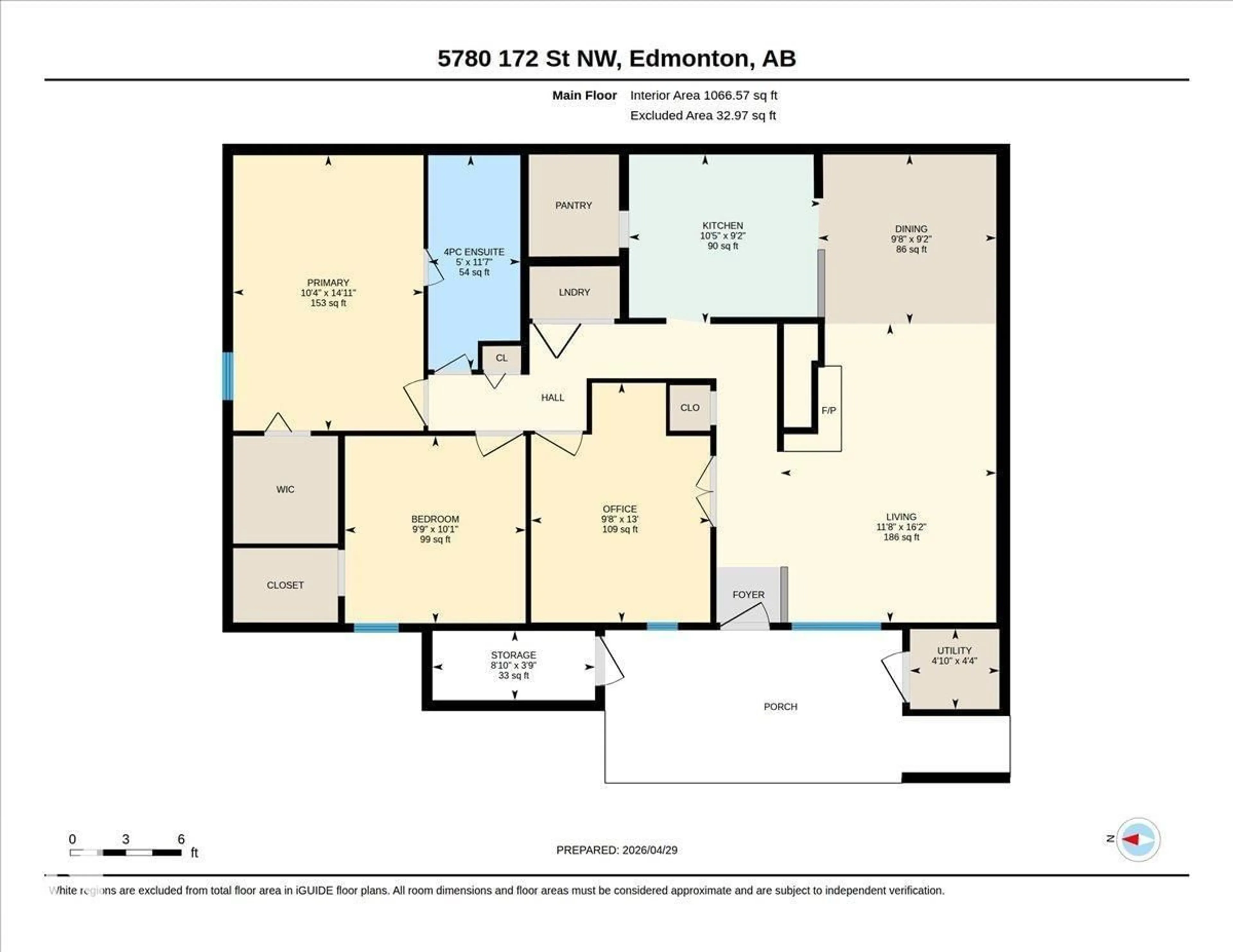 Floor plan for NW - 5780 172 ST, Edmonton Alberta T6M1O4