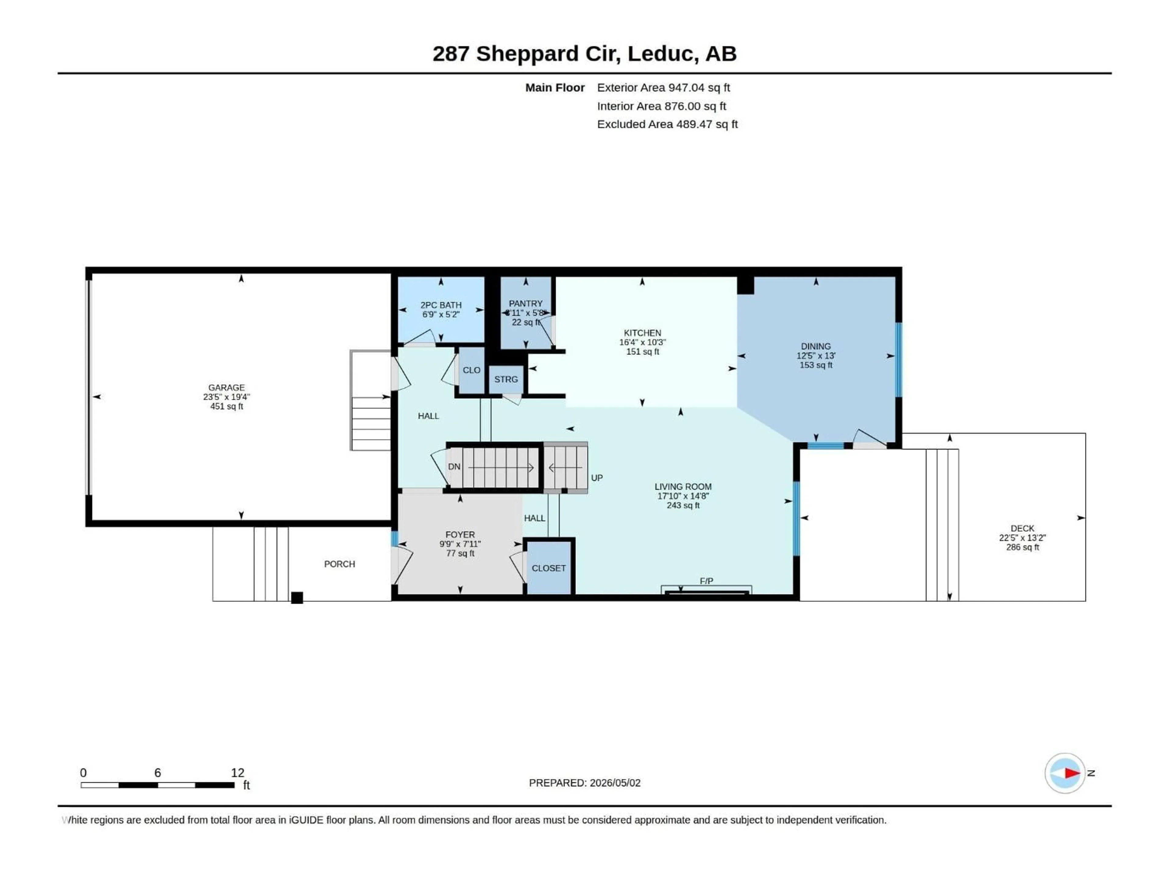 Floor plan for 287 SHEPPARD CI, Leduc Alberta T9E0T5