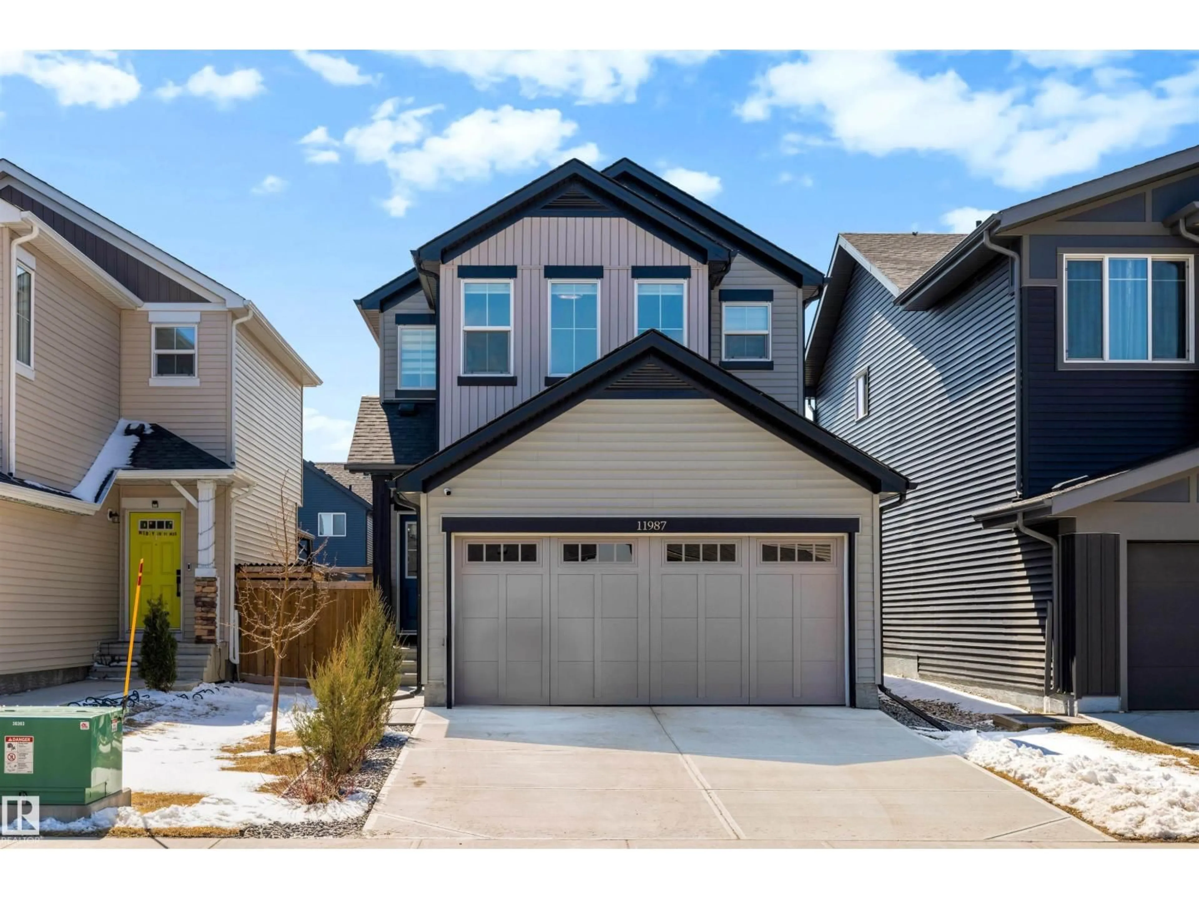 Home with vinyl exterior material, street for SW - 11987 34 AV, Edmonton Alberta T6W4Y2