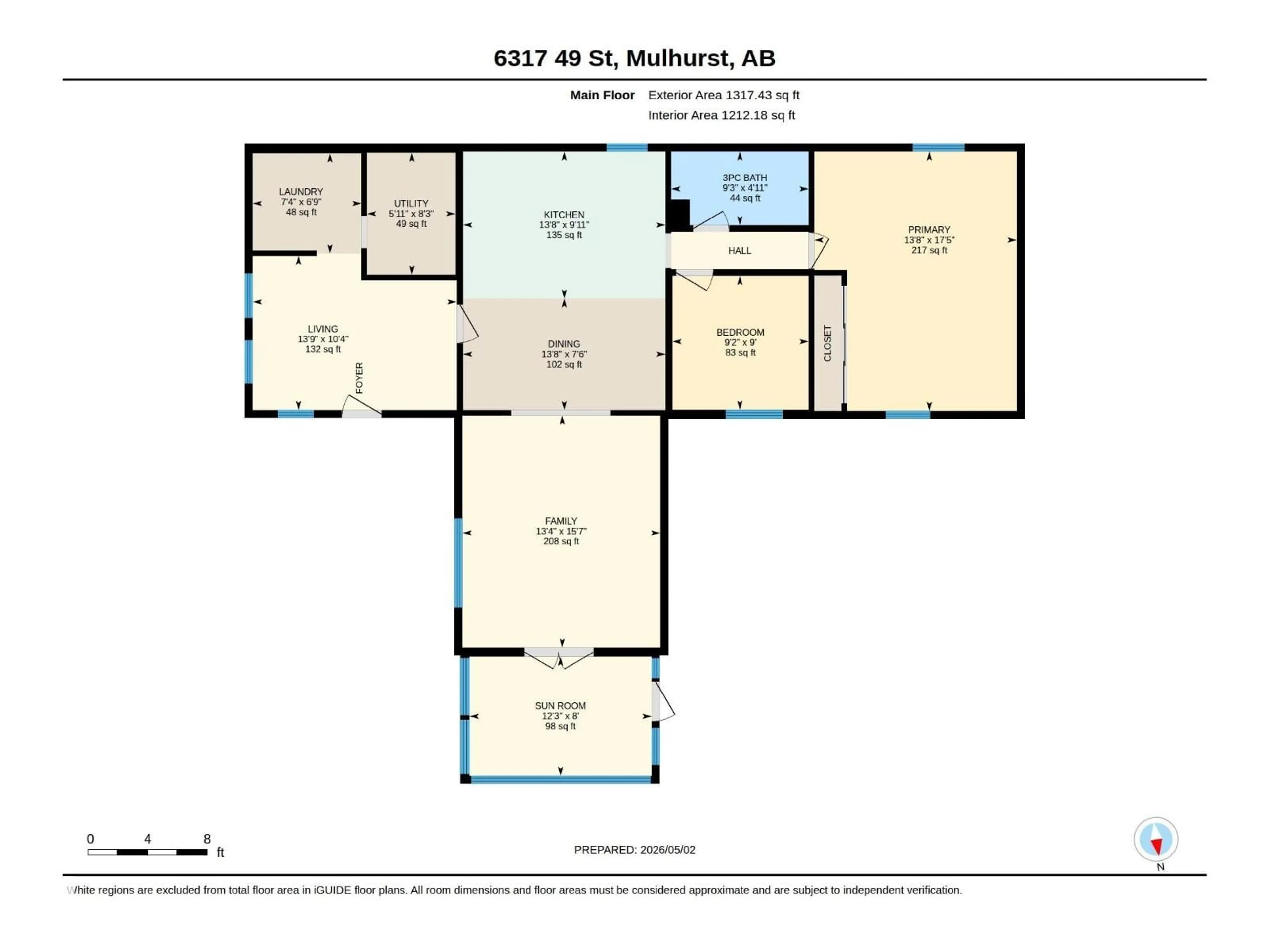 Floor plan for 6317 49 ST, Rural Wetaskiwin County Alberta T0C2C0