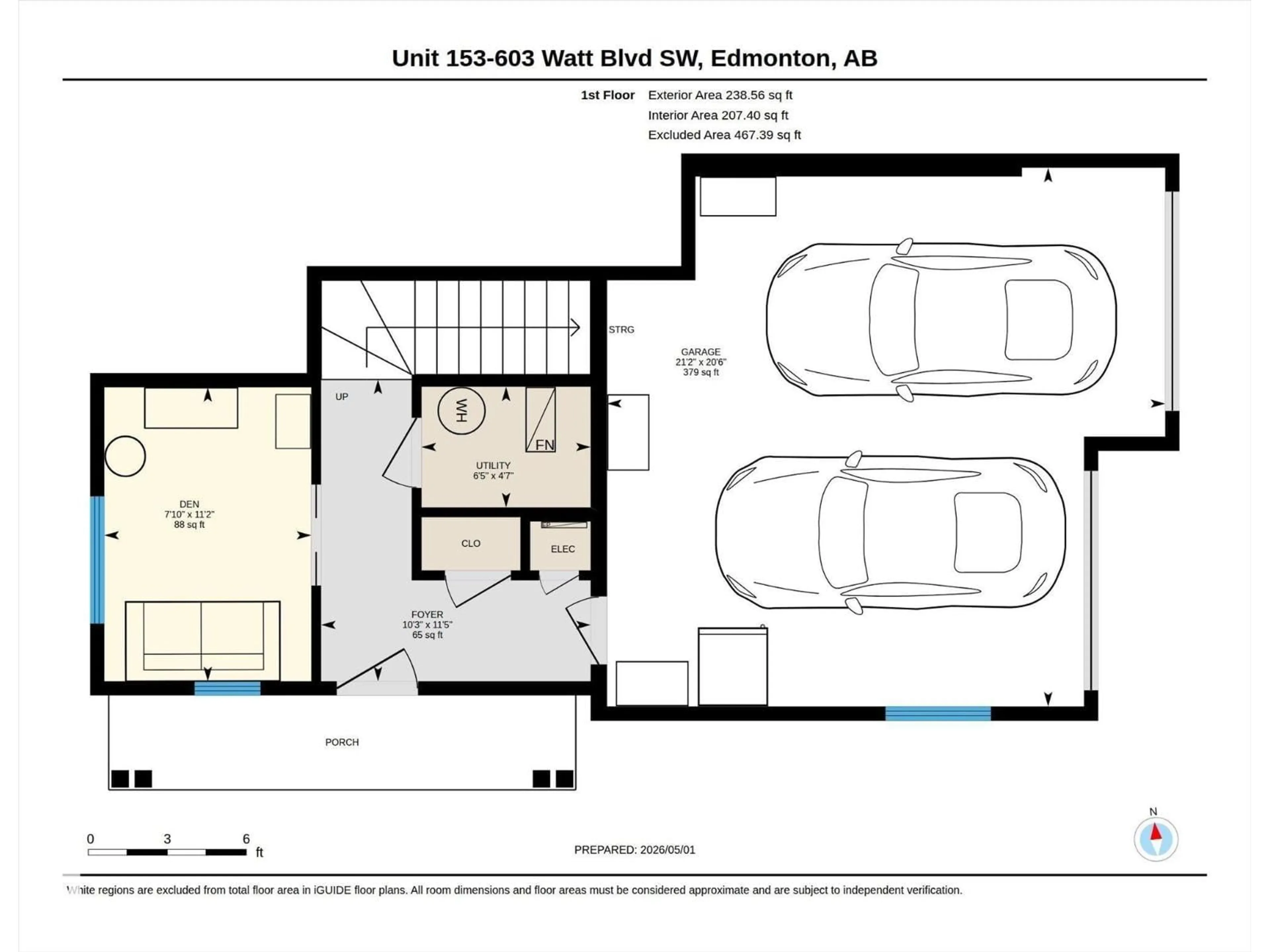 Floor plan for 153 - 603 WATT BV, Edmonton Alberta T6X0P3