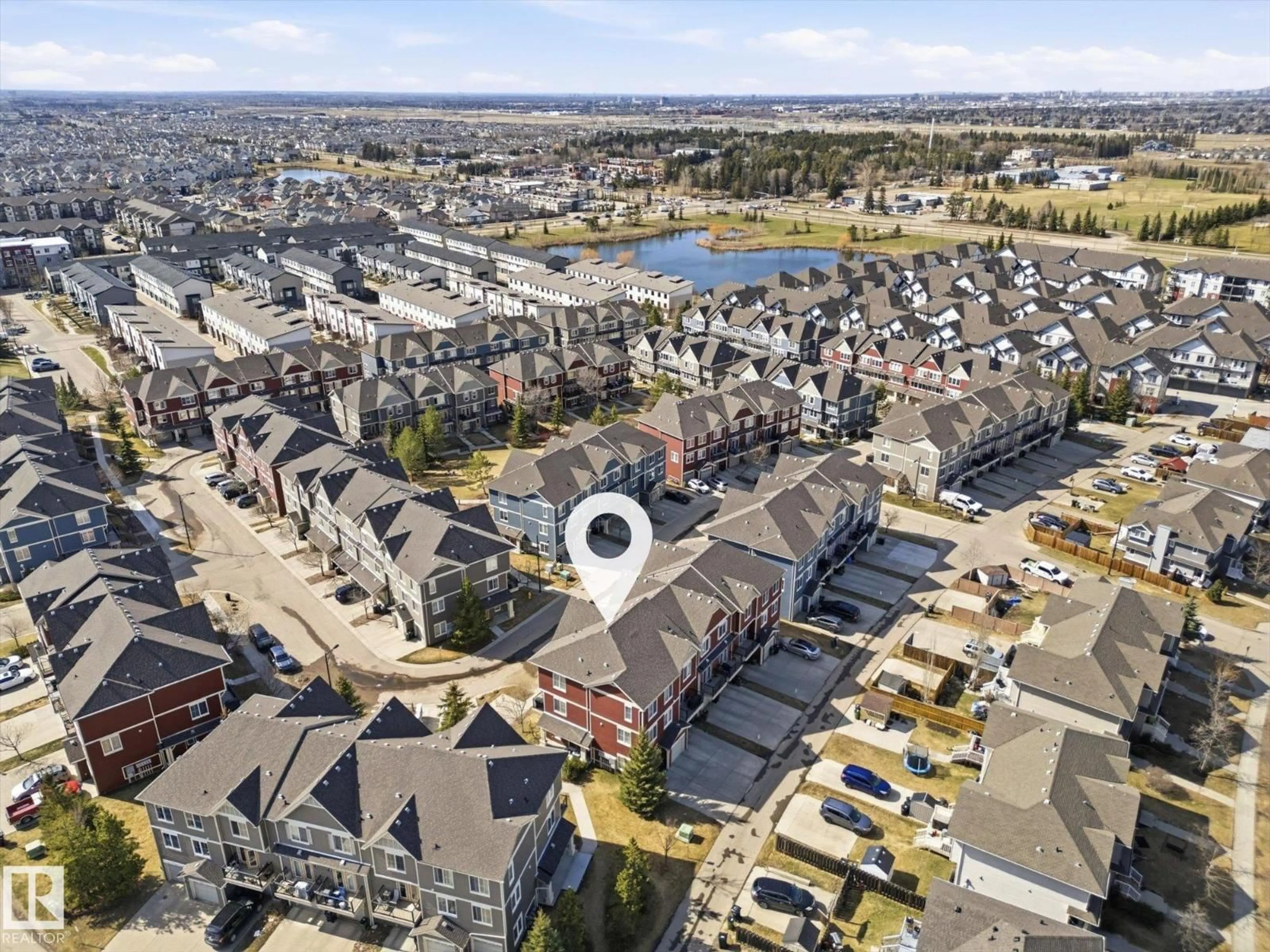 A pic from outside/outdoor area/front of a property/back of a property/a pic from drone, city buildings view from balcony for 153 - 603 WATT BV, Edmonton Alberta T6X0P3