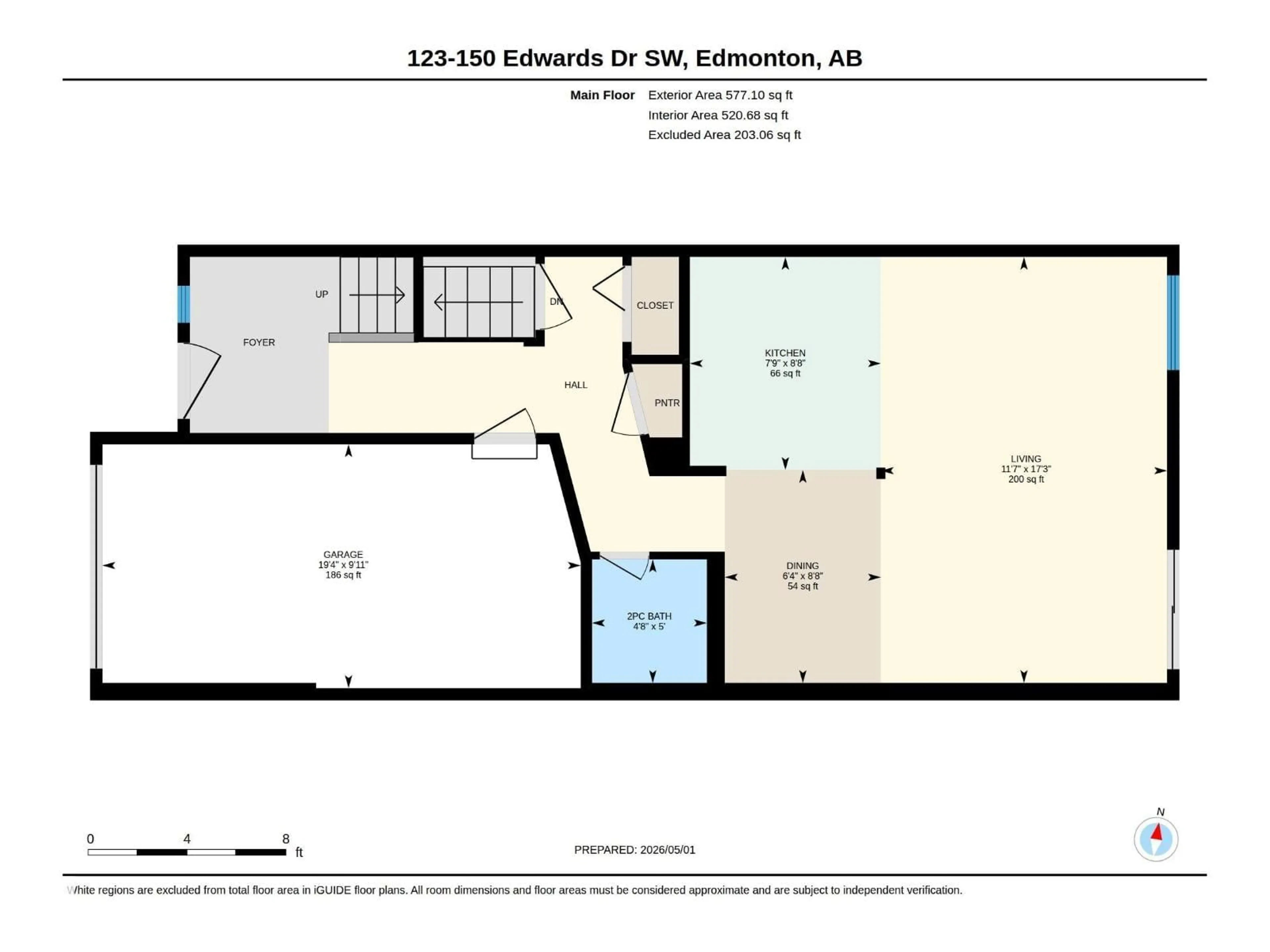 Floor plan for #123 - 150 EDWARDS DR, Edmonton Alberta T6X1M4