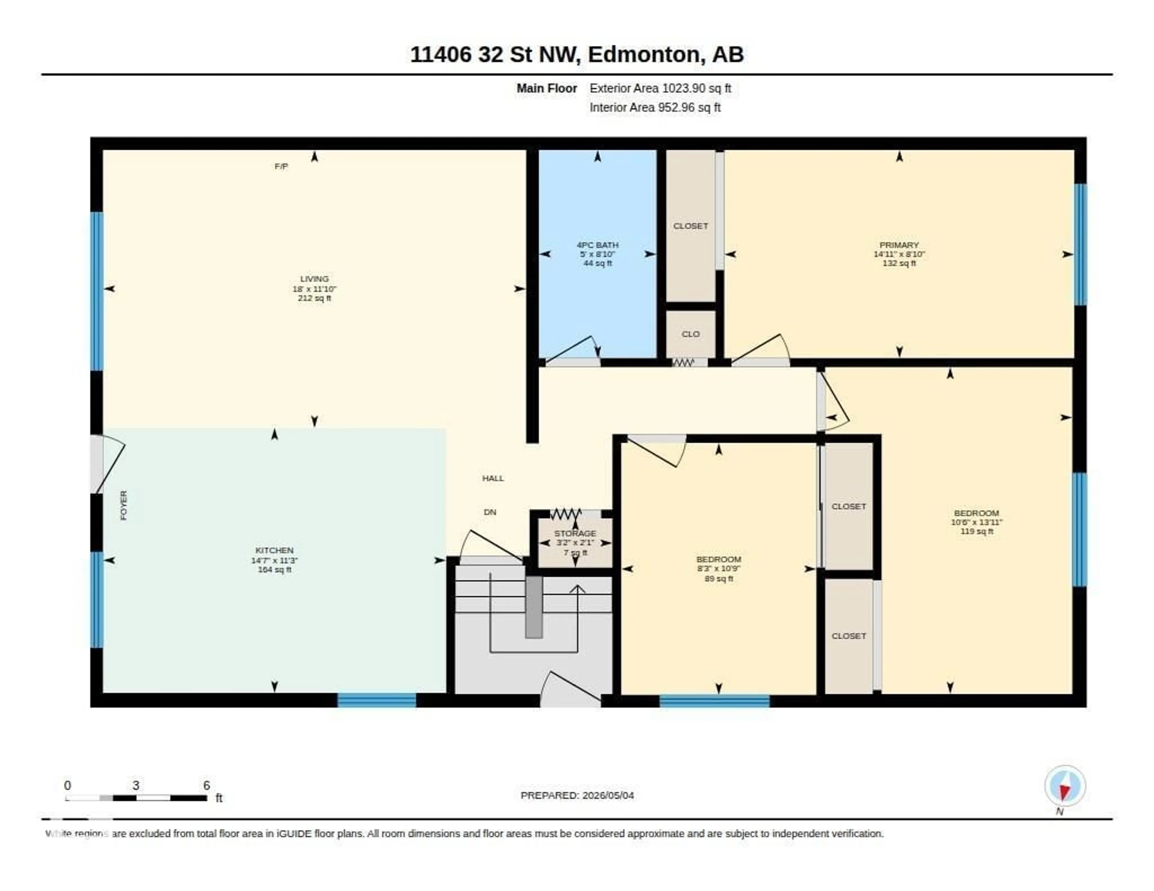 Floor plan for 11406 32 ST, Edmonton Alberta T5W4R9