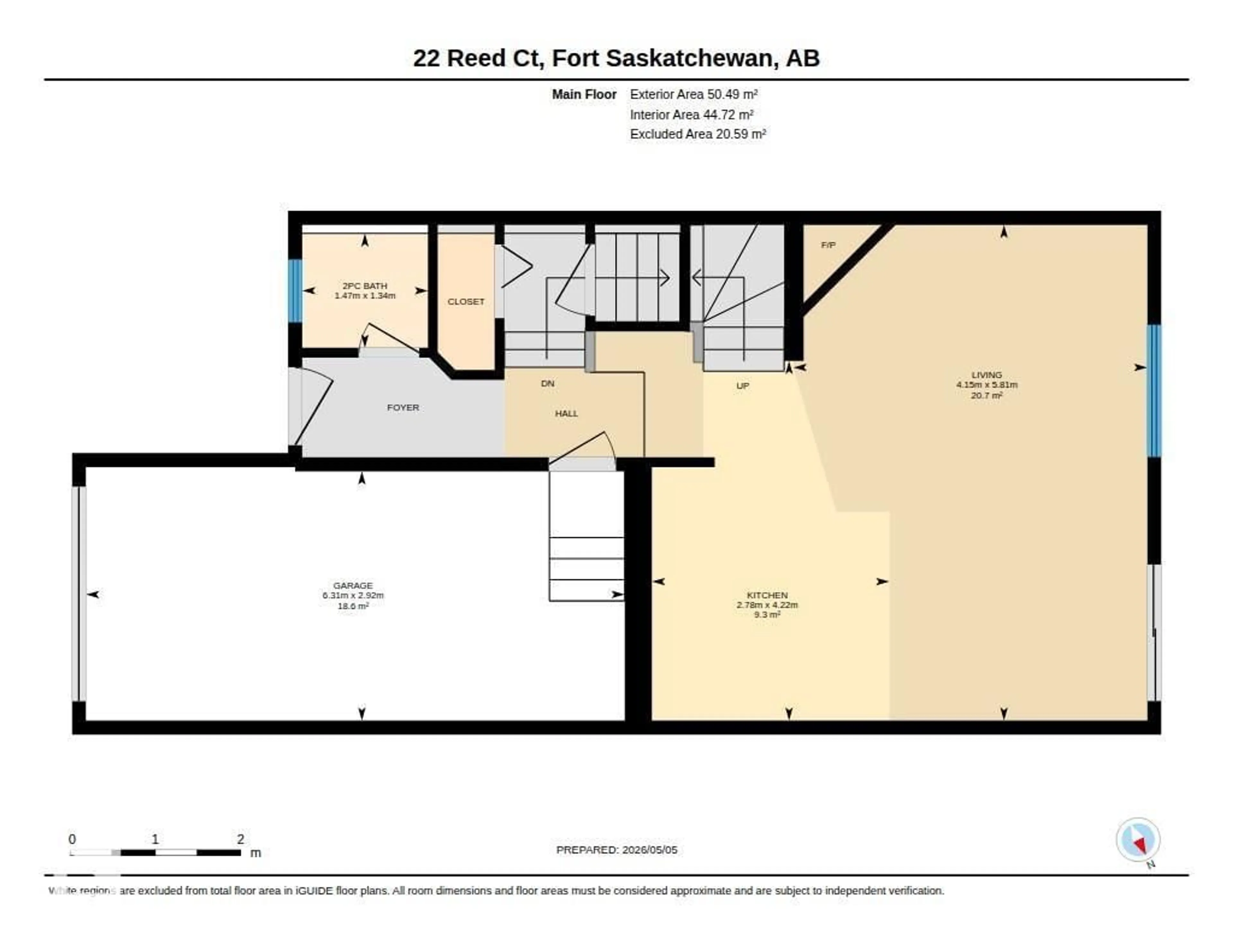 Floor plan for 22 REED, Fort Saskatchewan Alberta T8L0E8