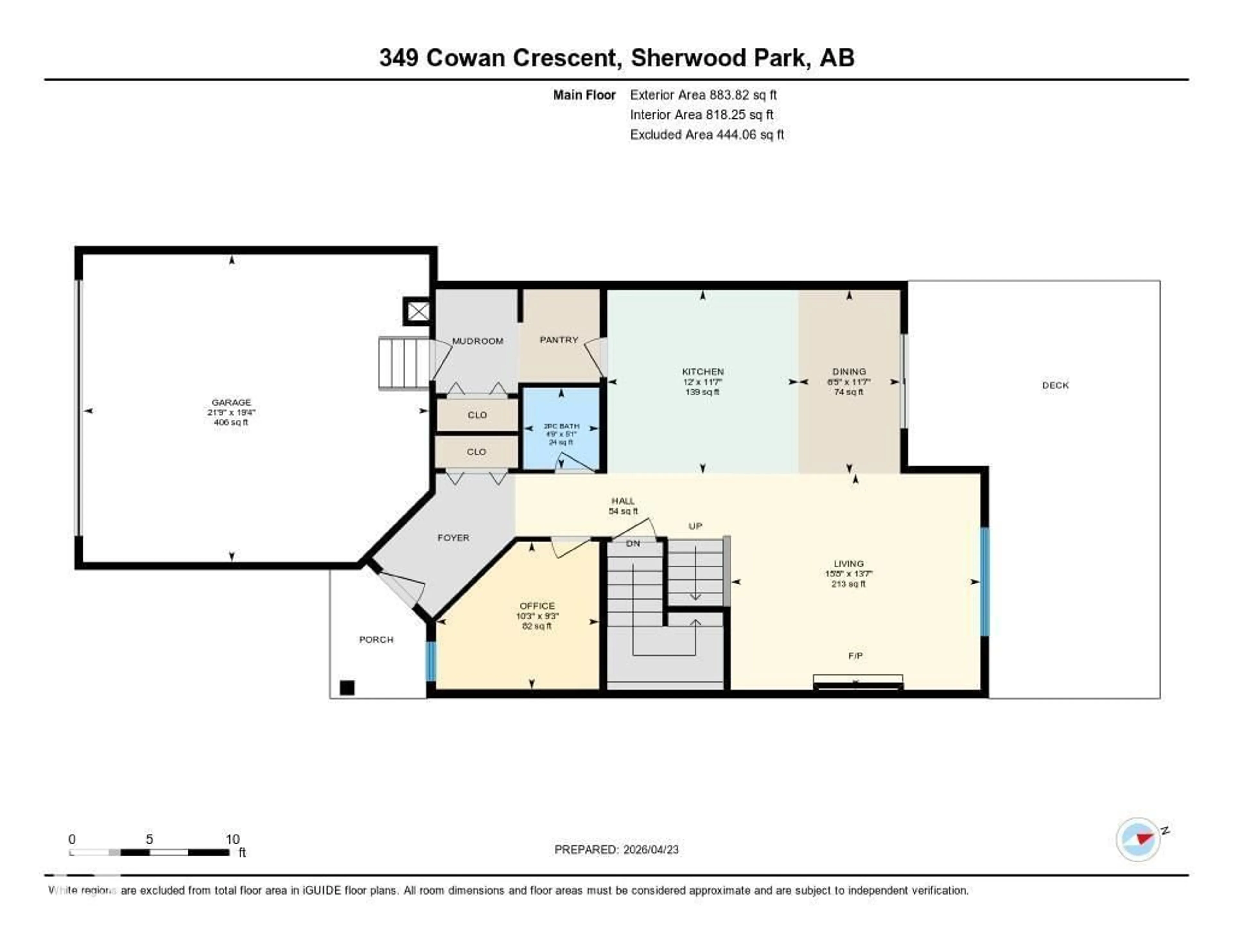 Floor plan for 349 COWAN CR, Sherwood Park Alberta T8H0E5