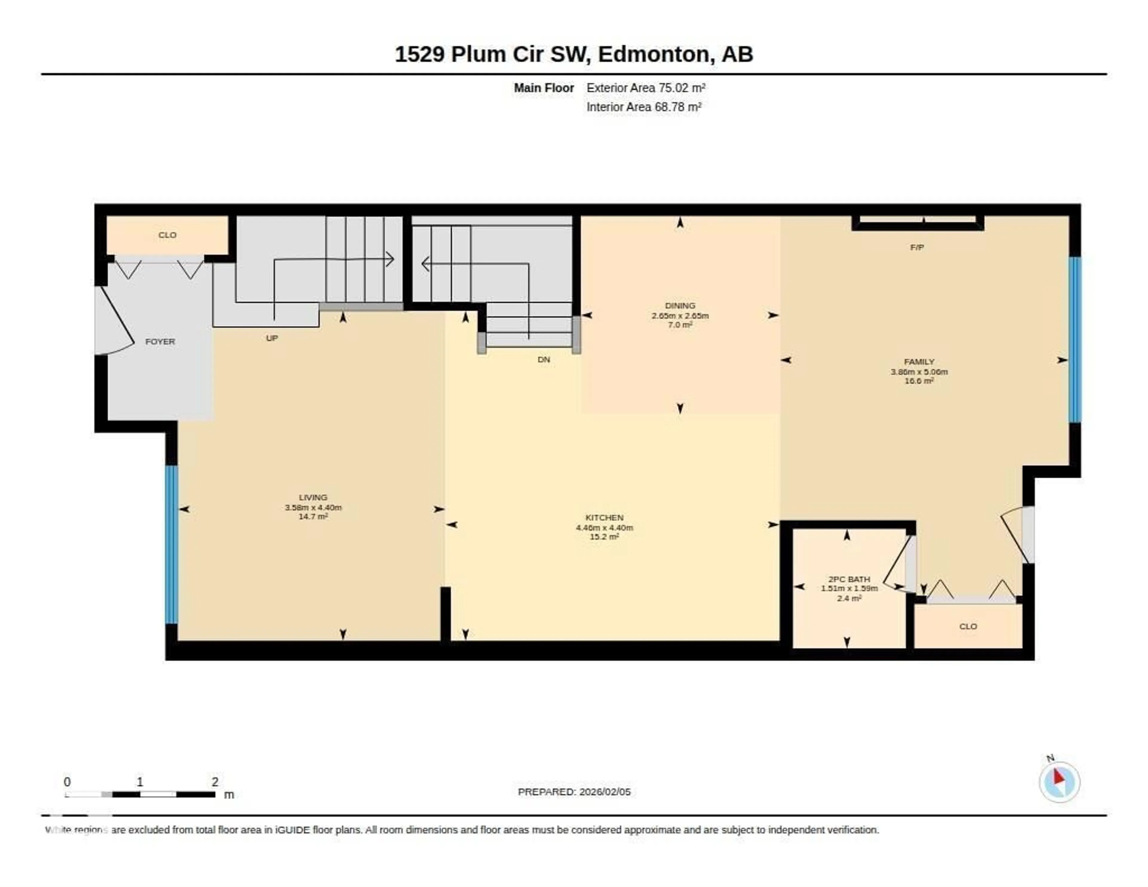 Floor plan for SW - 1529 PLUM CI, Edmonton Alberta T6X2Z8