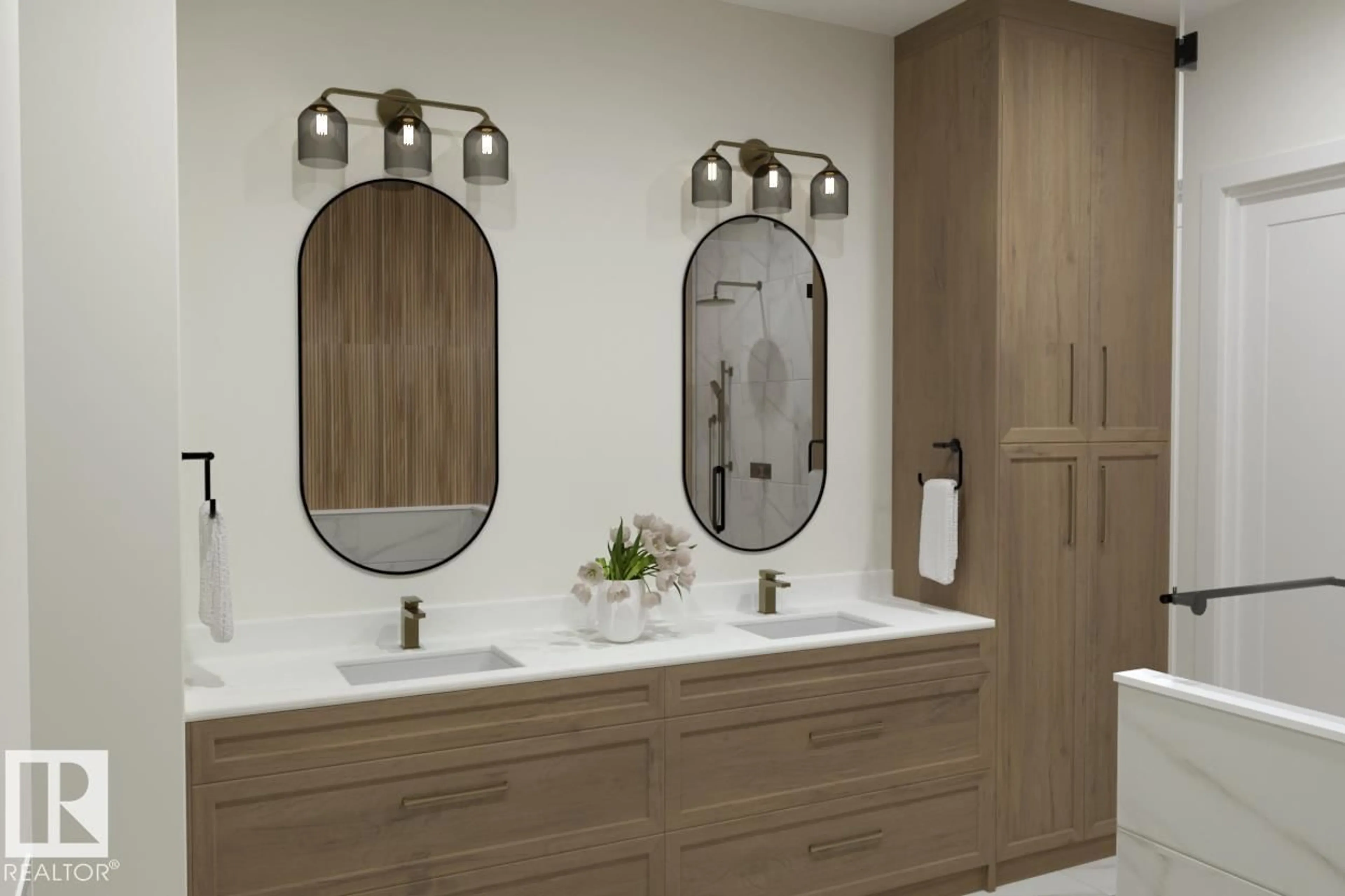 Contemporary bathroom, ceramic/tile floor for 240 HAYS RIDGE BV, Edmonton Alberta T6W4G6