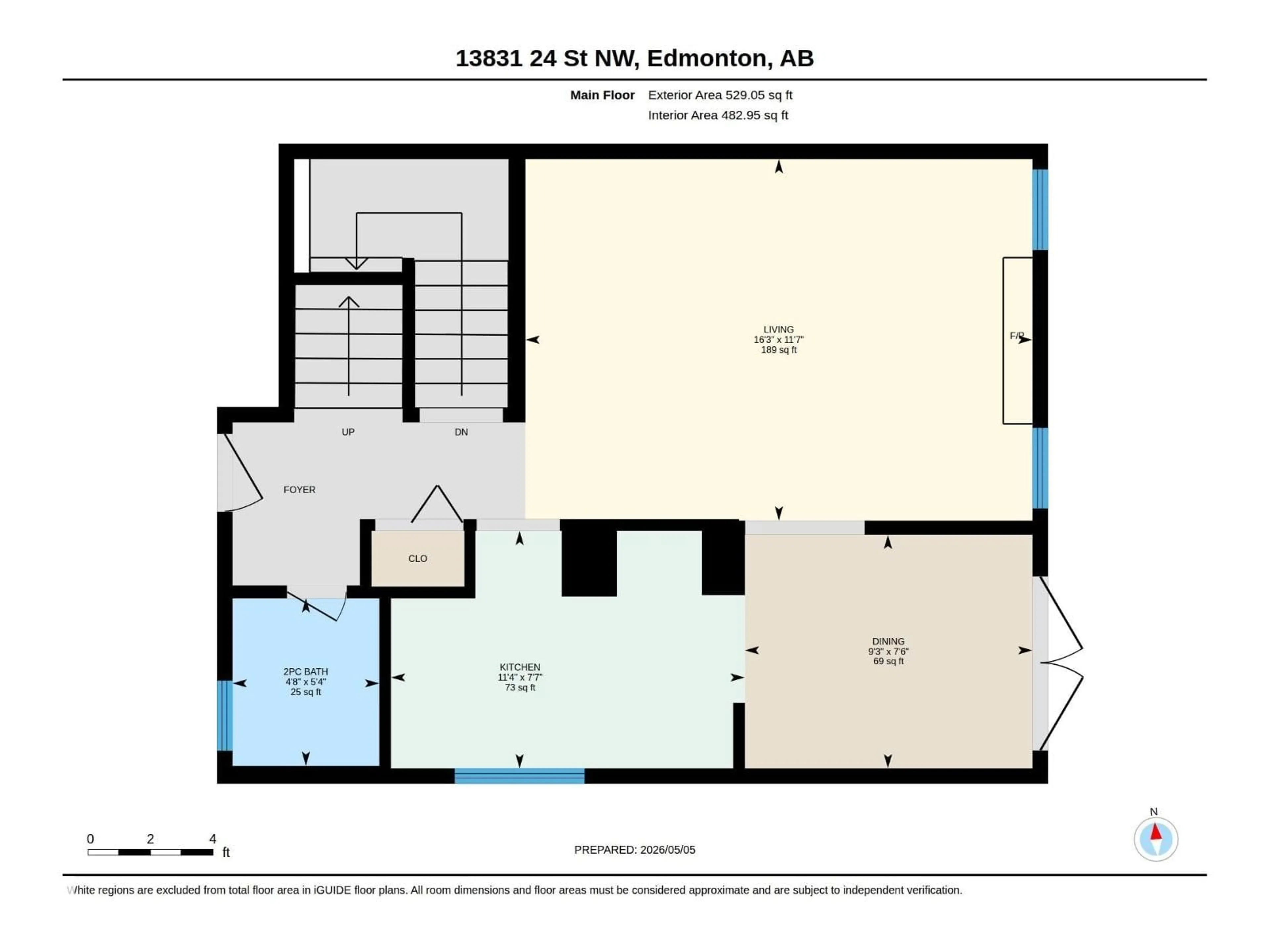 Floor plan for 205 13831 24 ST NW, Edmonton Alberta T5Y1K1
