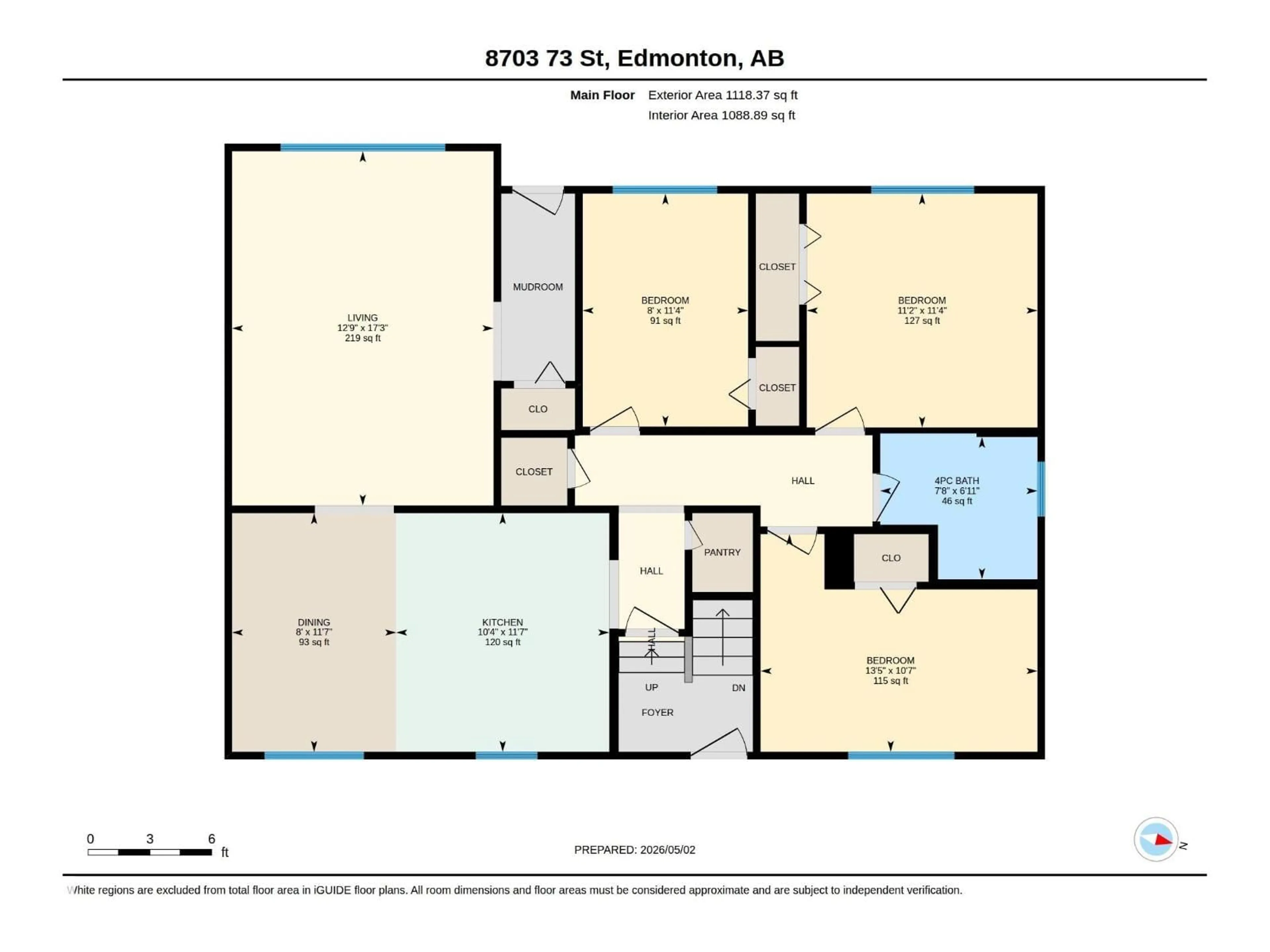 Floor plan for NW - 8703 73 ST, Edmonton Alberta T6B1Z9