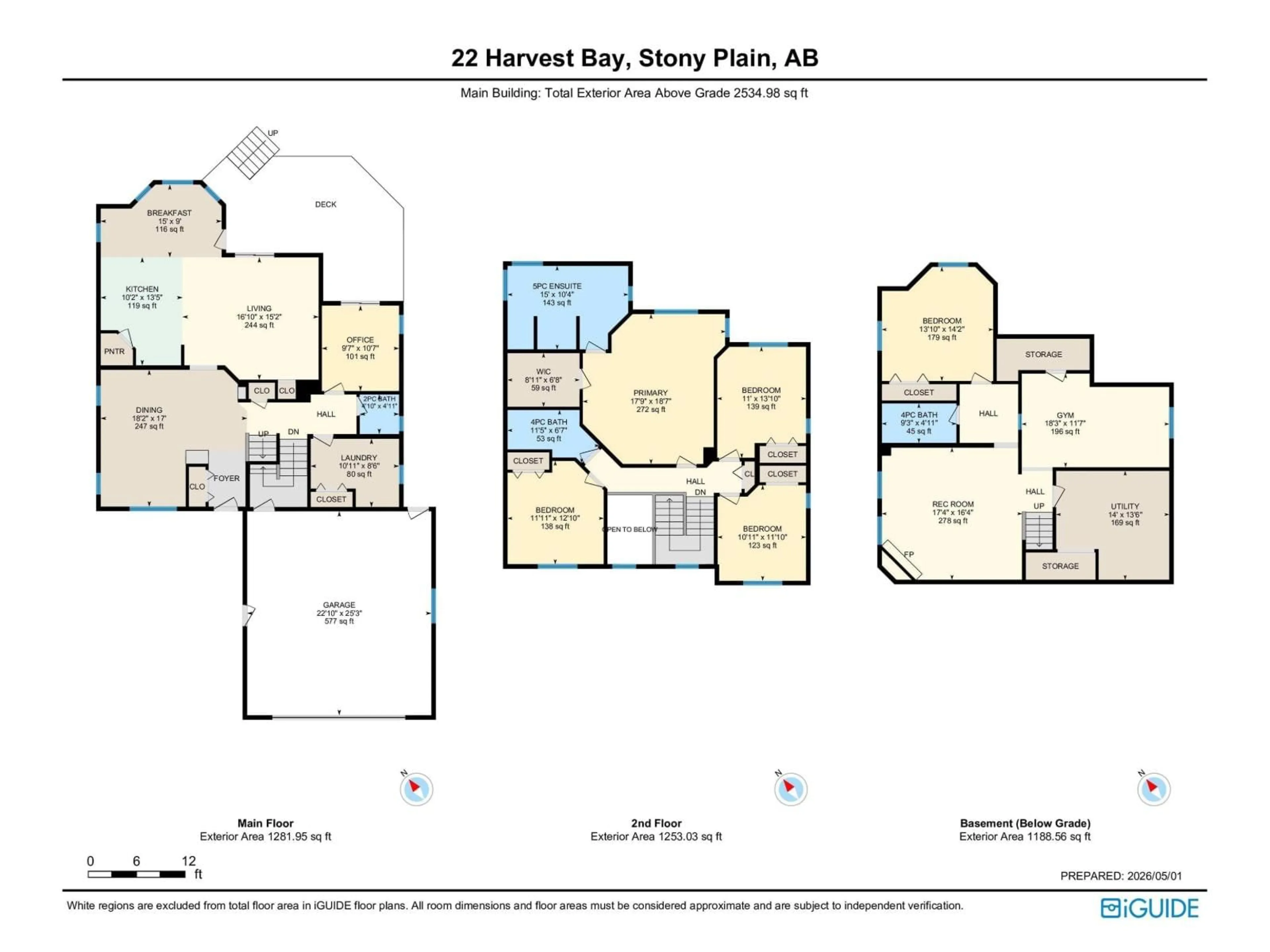 Floor plan for 22 HARVEST BA, Stony Plain Alberta T7Z2A7