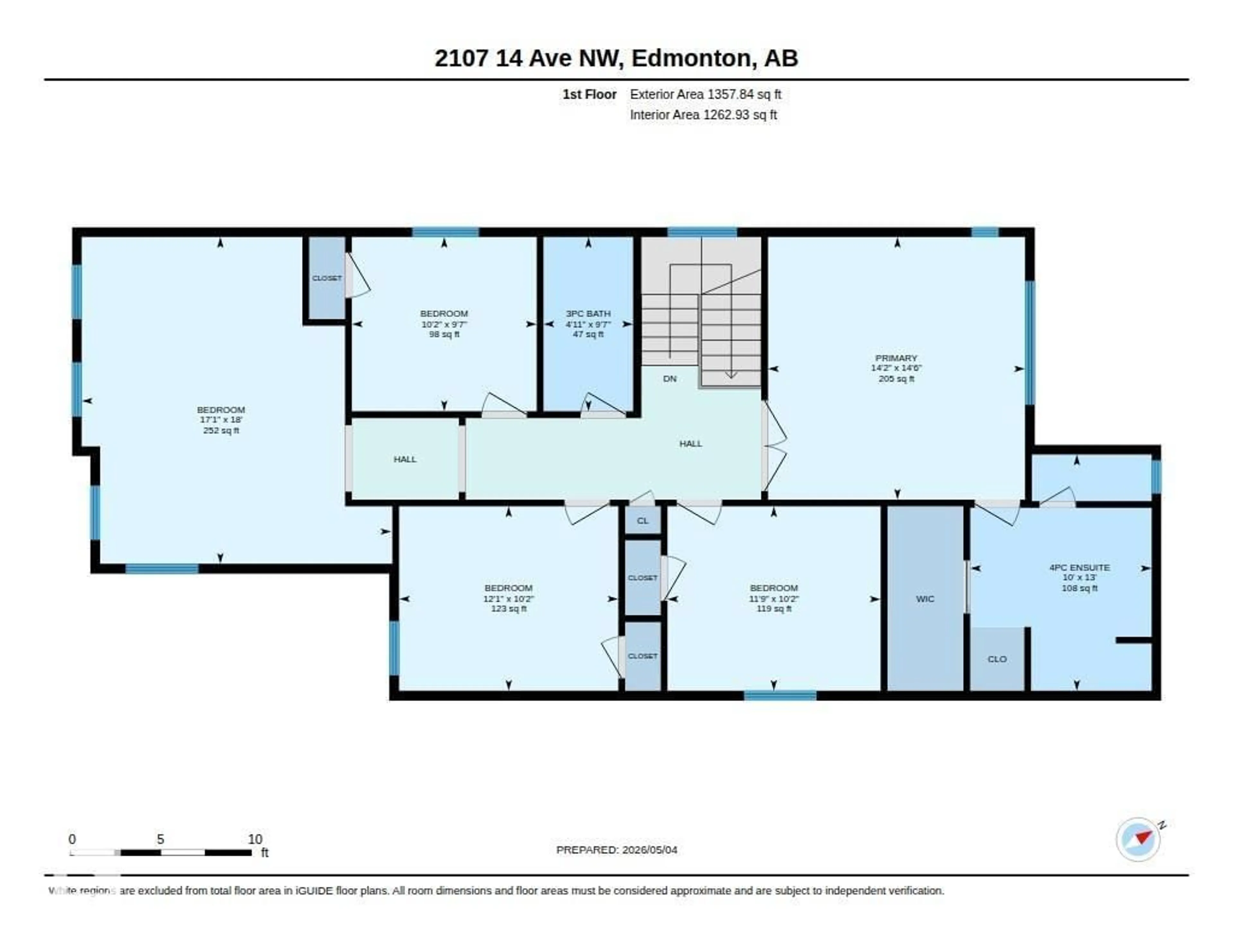 Floor plan for 2107 14 AV, Edmonton Alberta T6T2R6