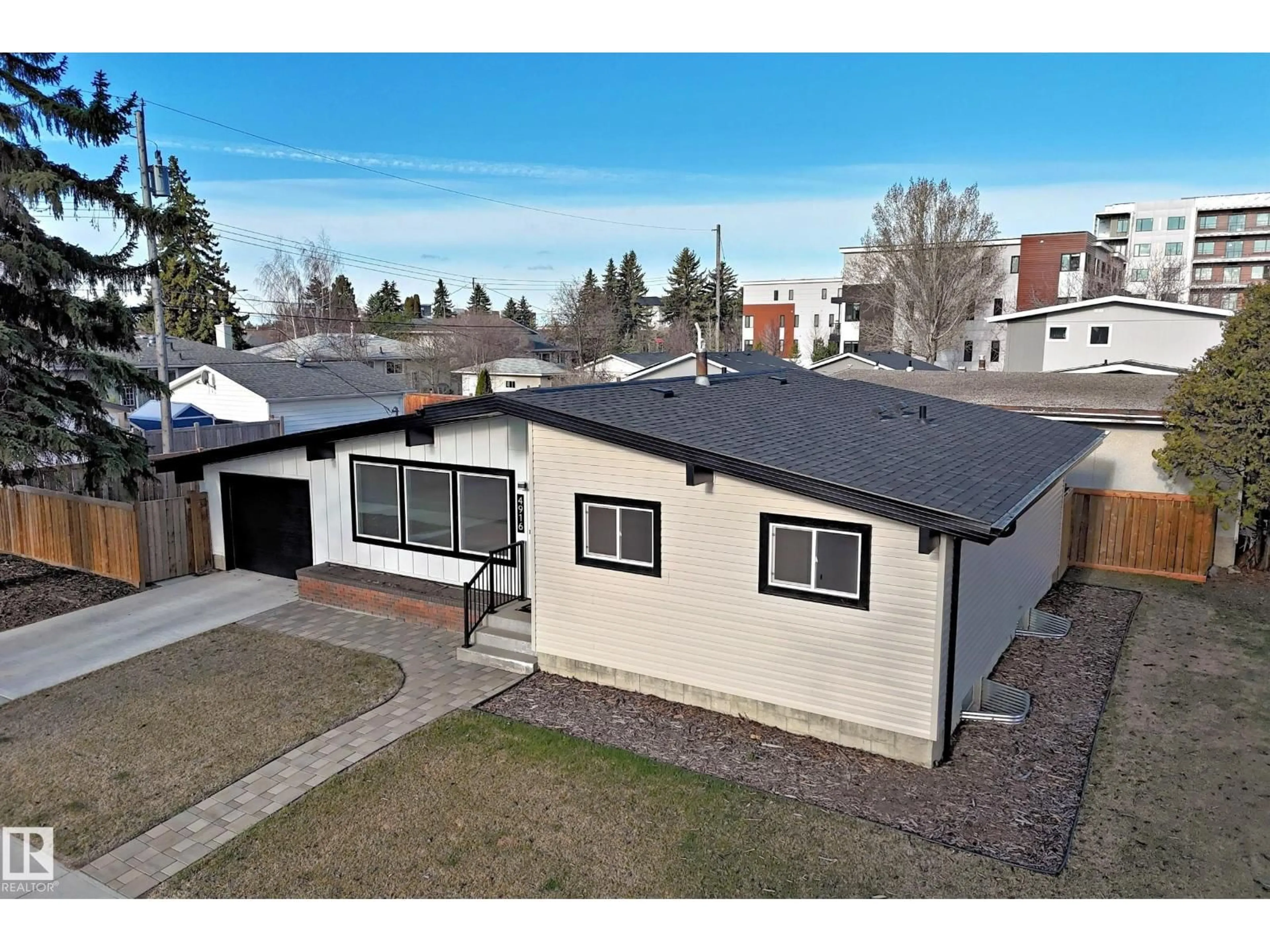 A pic from outside/outdoor area/front of a property/back of a property/a pic from drone, street for NW - 4916 116A ST, Edmonton Alberta T6H3R6