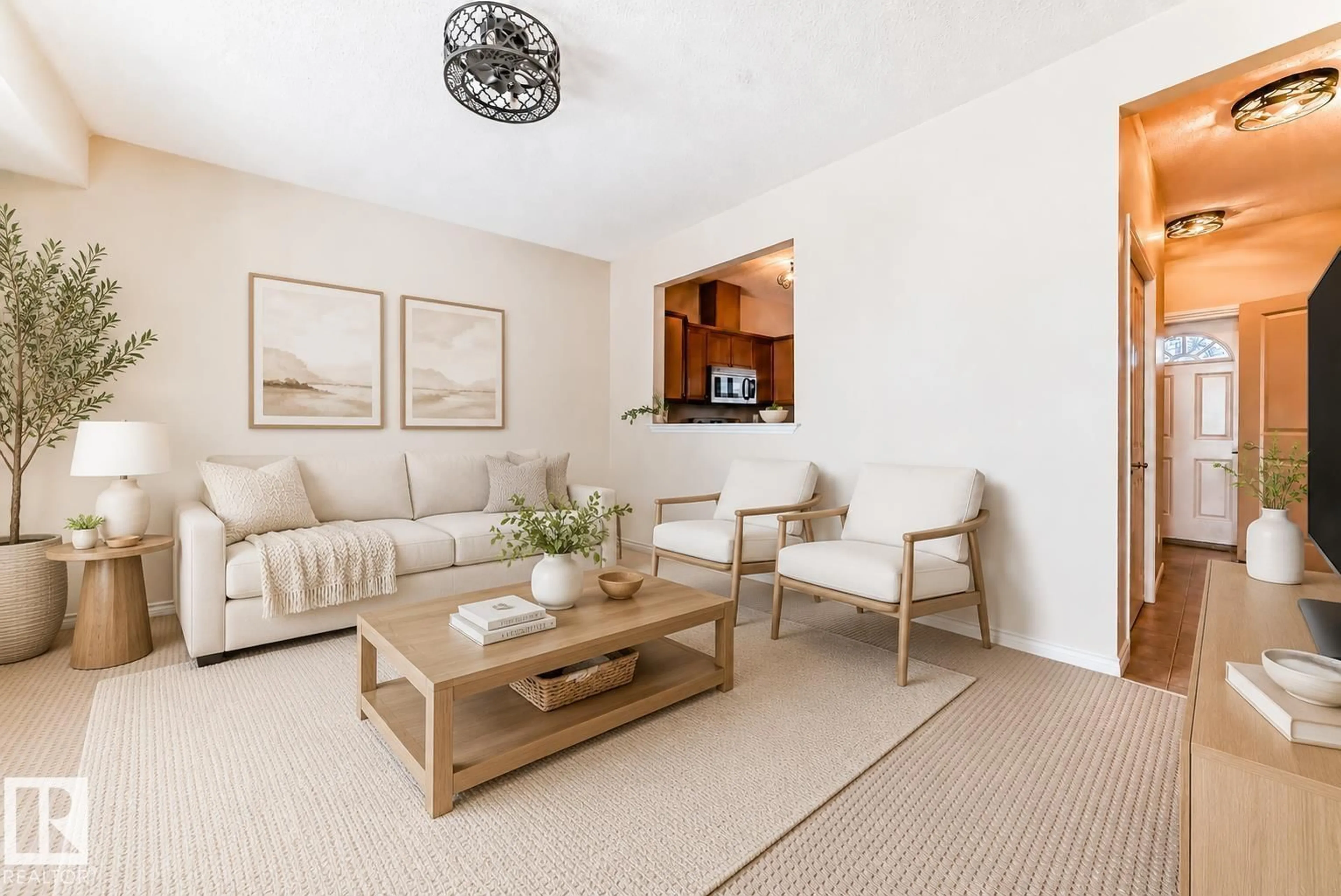 Living room with furniture, unknown for NW - 12308 117 AV, Edmonton Alberta T5M0N2