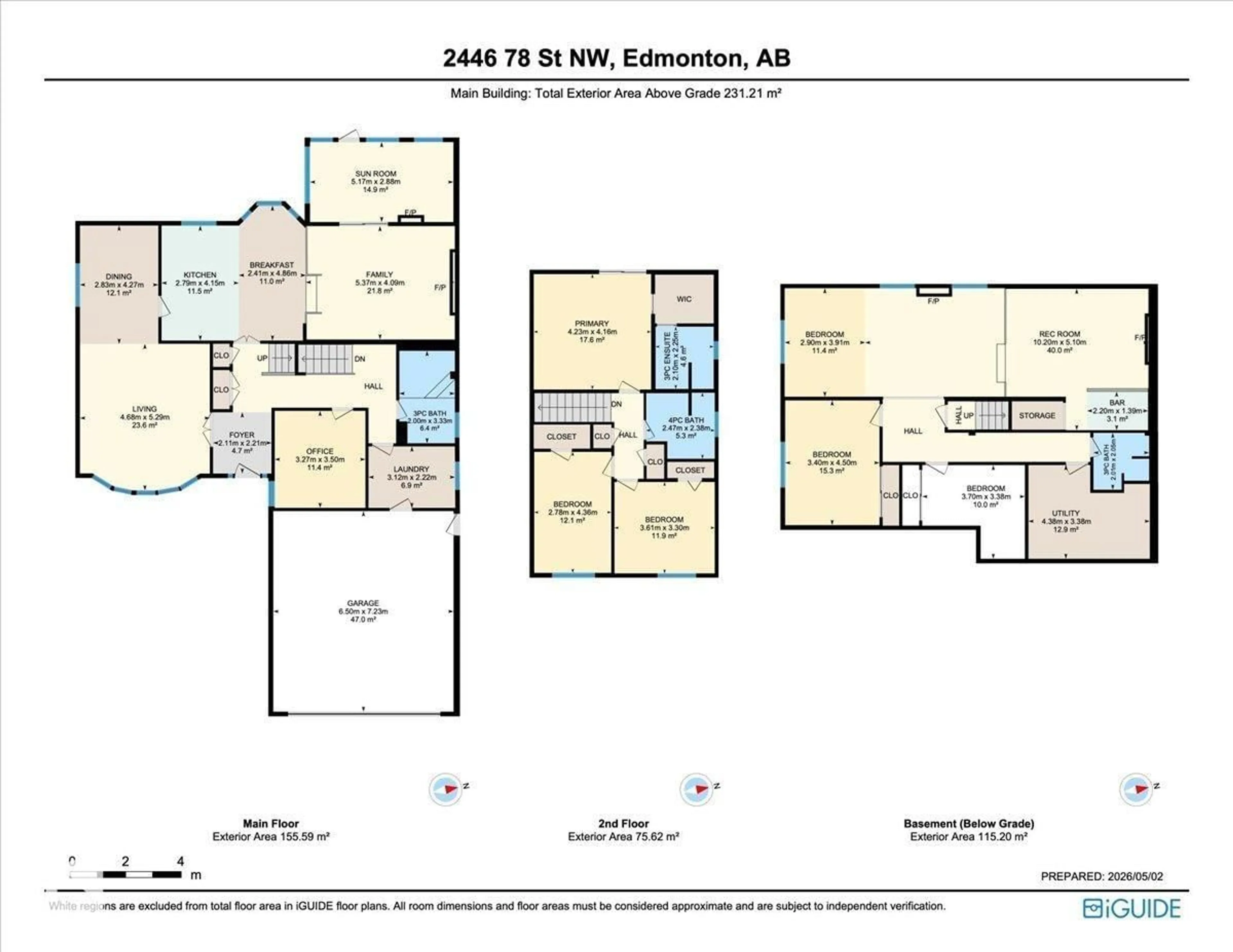 Floor plan for 2446 78 ST, Edmonton Alberta T6K3W4