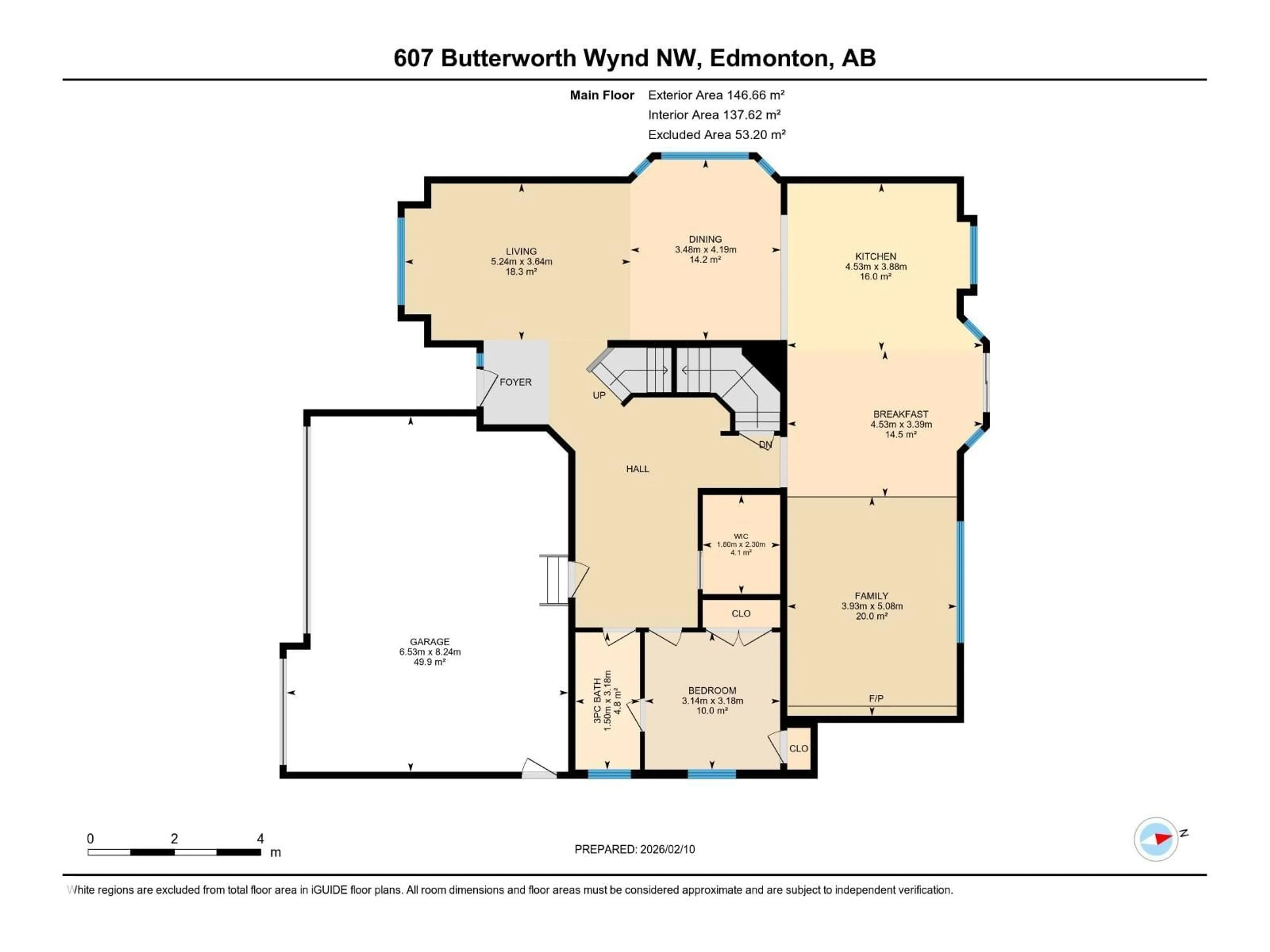 Floor plan for 607 BUTTERWORTH WD, Edmonton Alberta T6R2G8