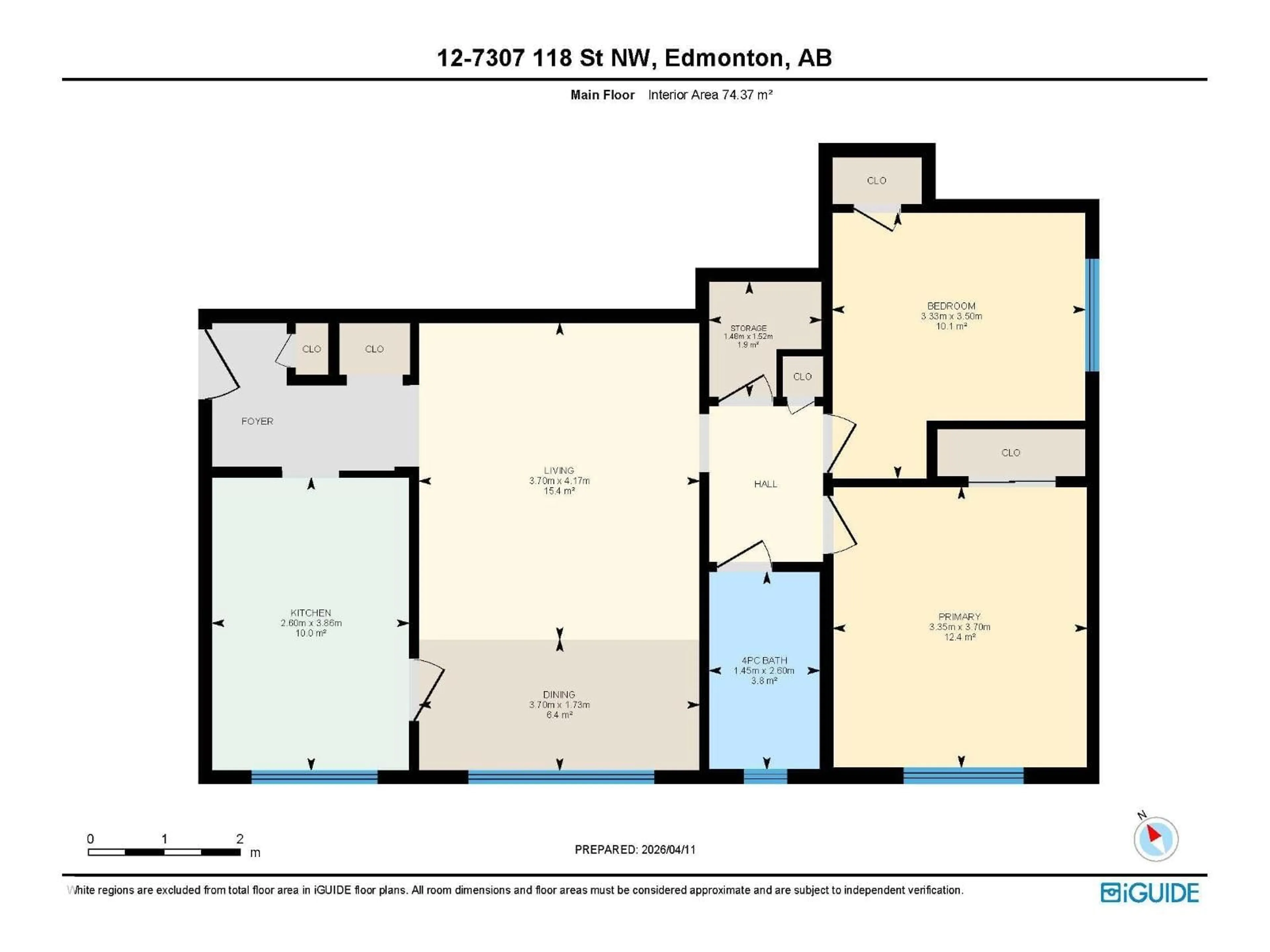 Floor plan for #12 - 7307 118 ST NW, Edmonton Alberta T6G1S5