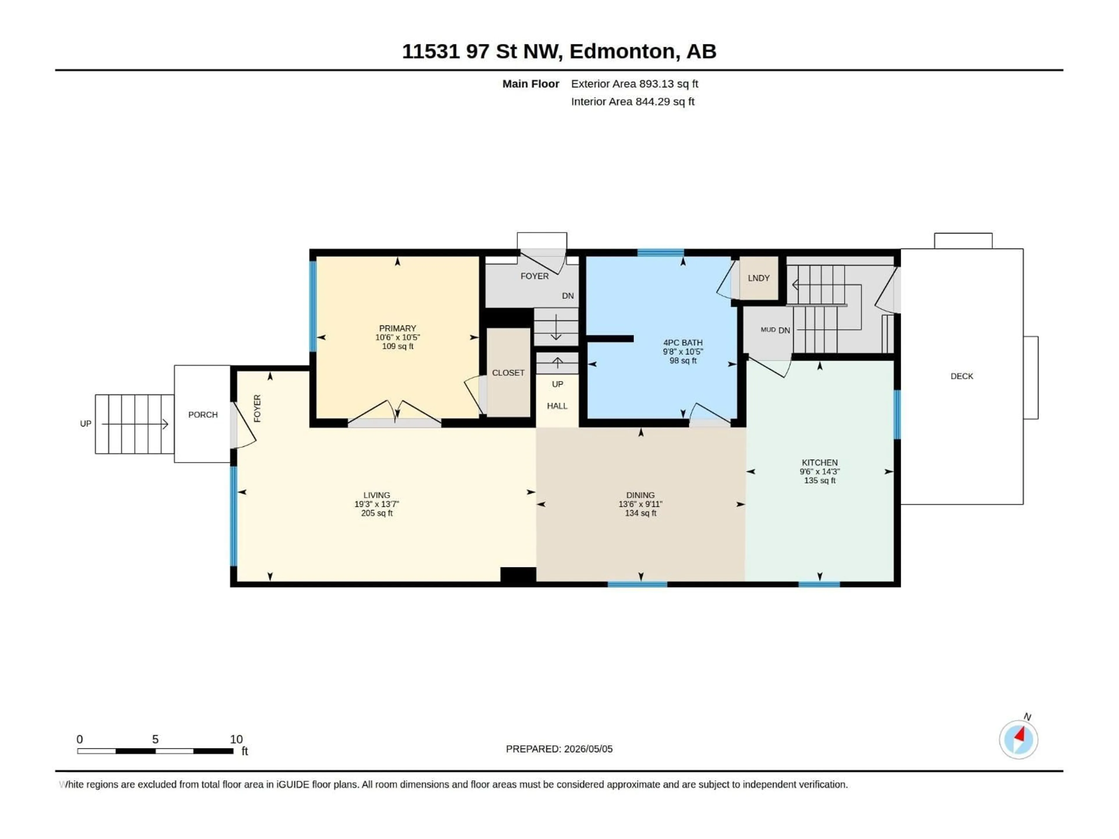 Floor plan for NW - 11531 97 ST, Edmonton Alberta T5G1X7