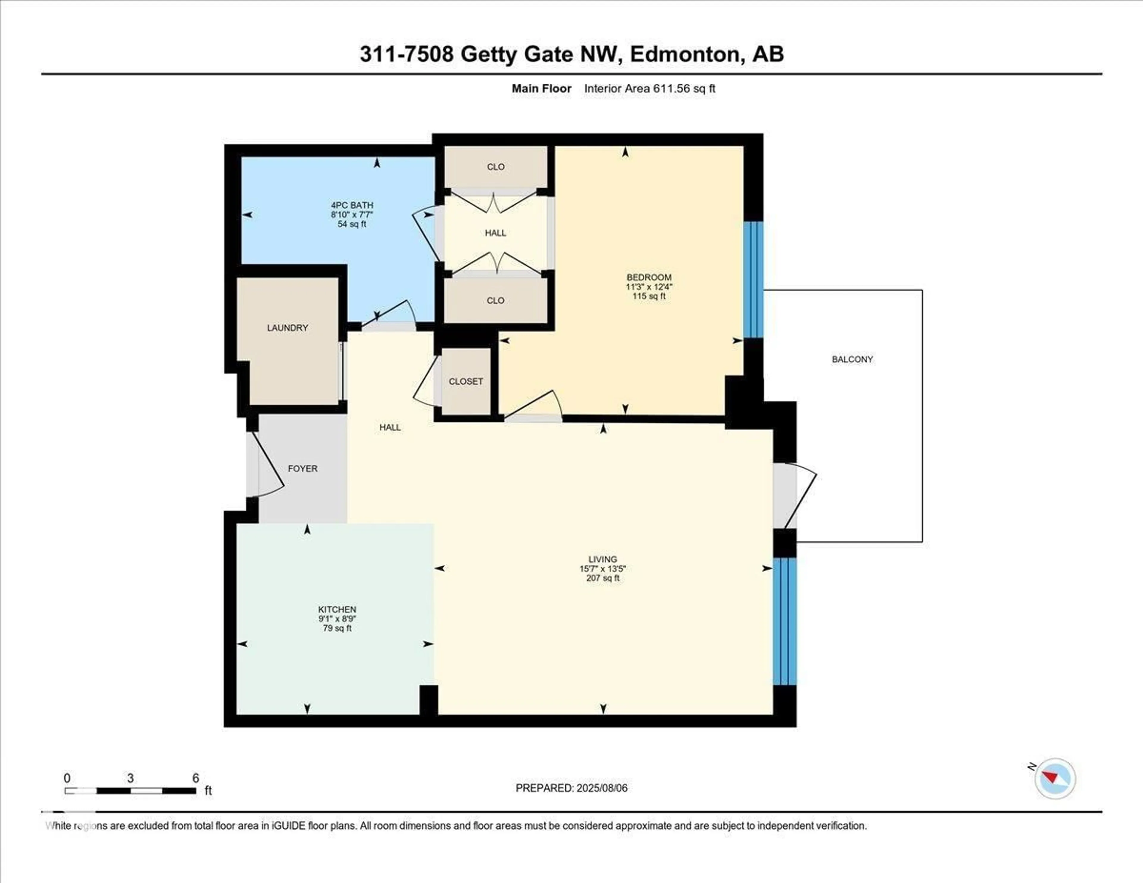 Floor plan for #311 - 7508 GETTY GREEN GATE GA, Edmonton Alberta T5T7E6