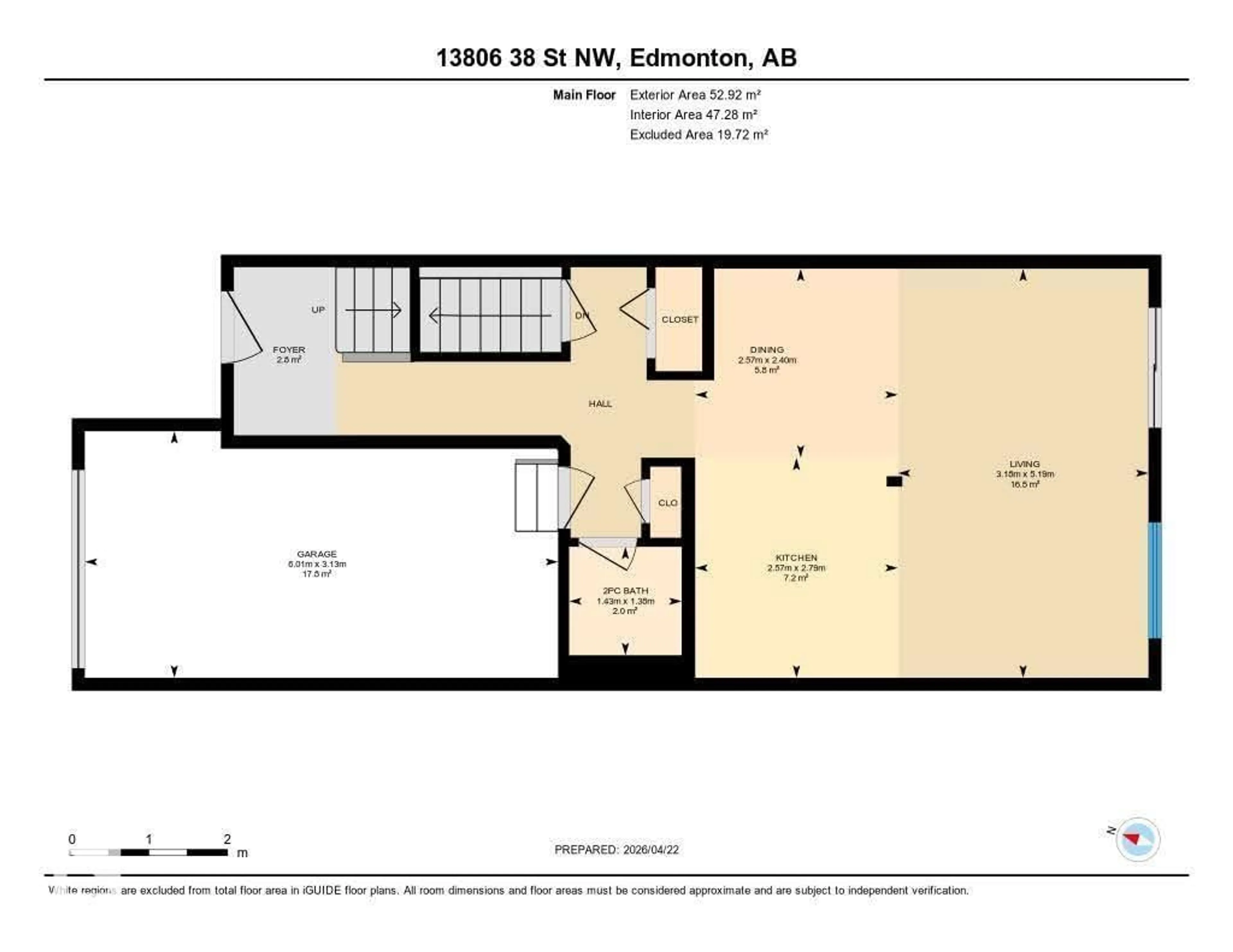 Floor plan for NW - 13808 38 ST, Edmonton Alberta T5Y3G6