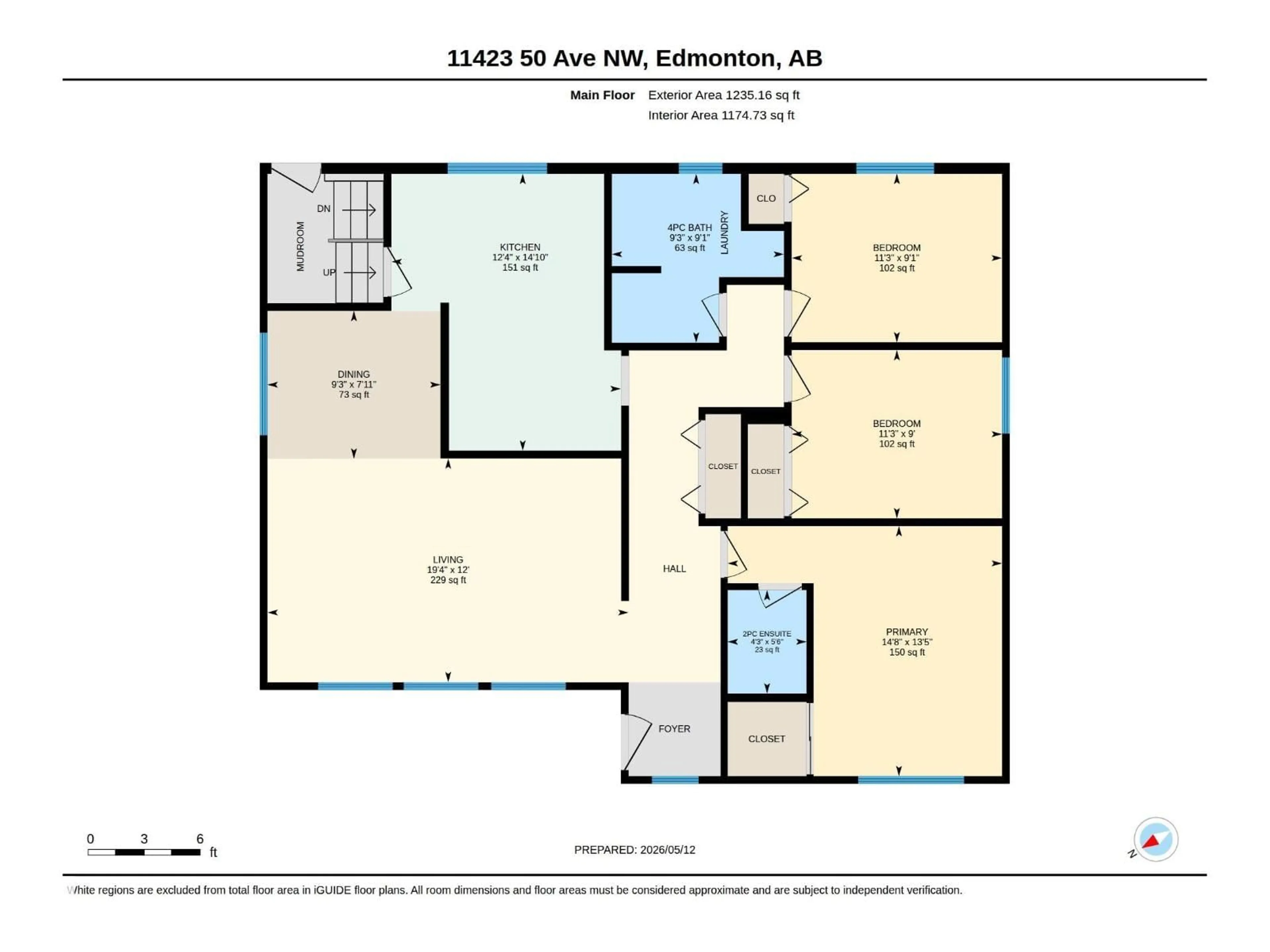 Floor plan for 11423 50 AV, Edmonton Alberta T6E2J4