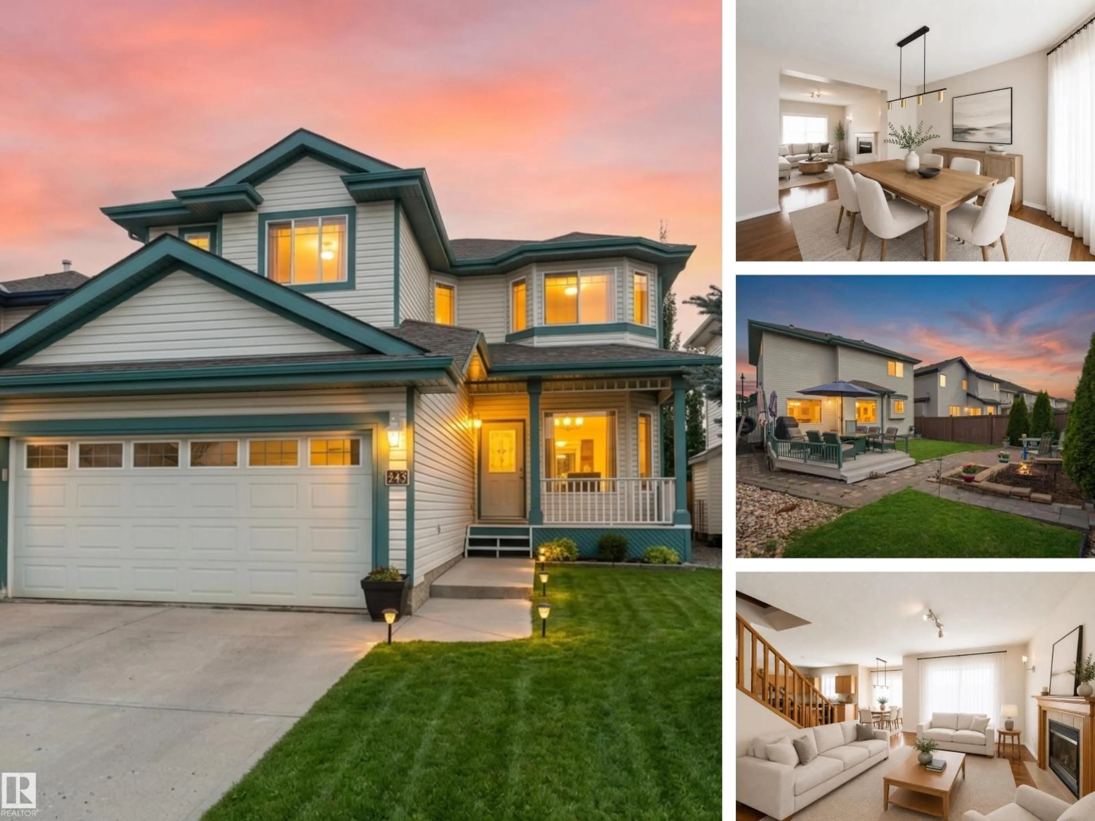 Home with vinyl exterior material, street for 243 HILLIARD GREEN GR NW, Edmonton Alberta T6R3G5