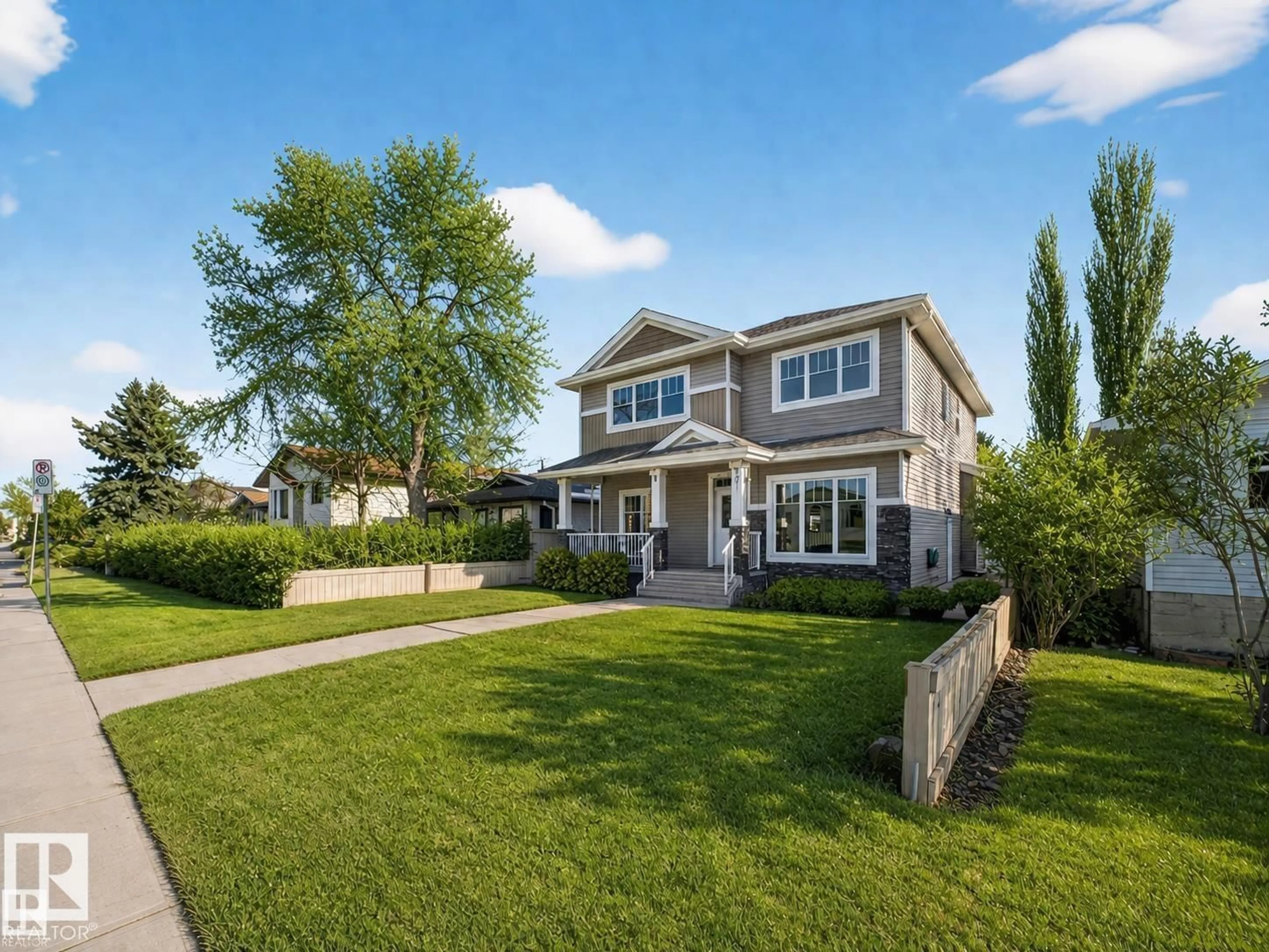 Home with vinyl exterior material, street for 9917 162 ST, Edmonton Alberta T5P3L3