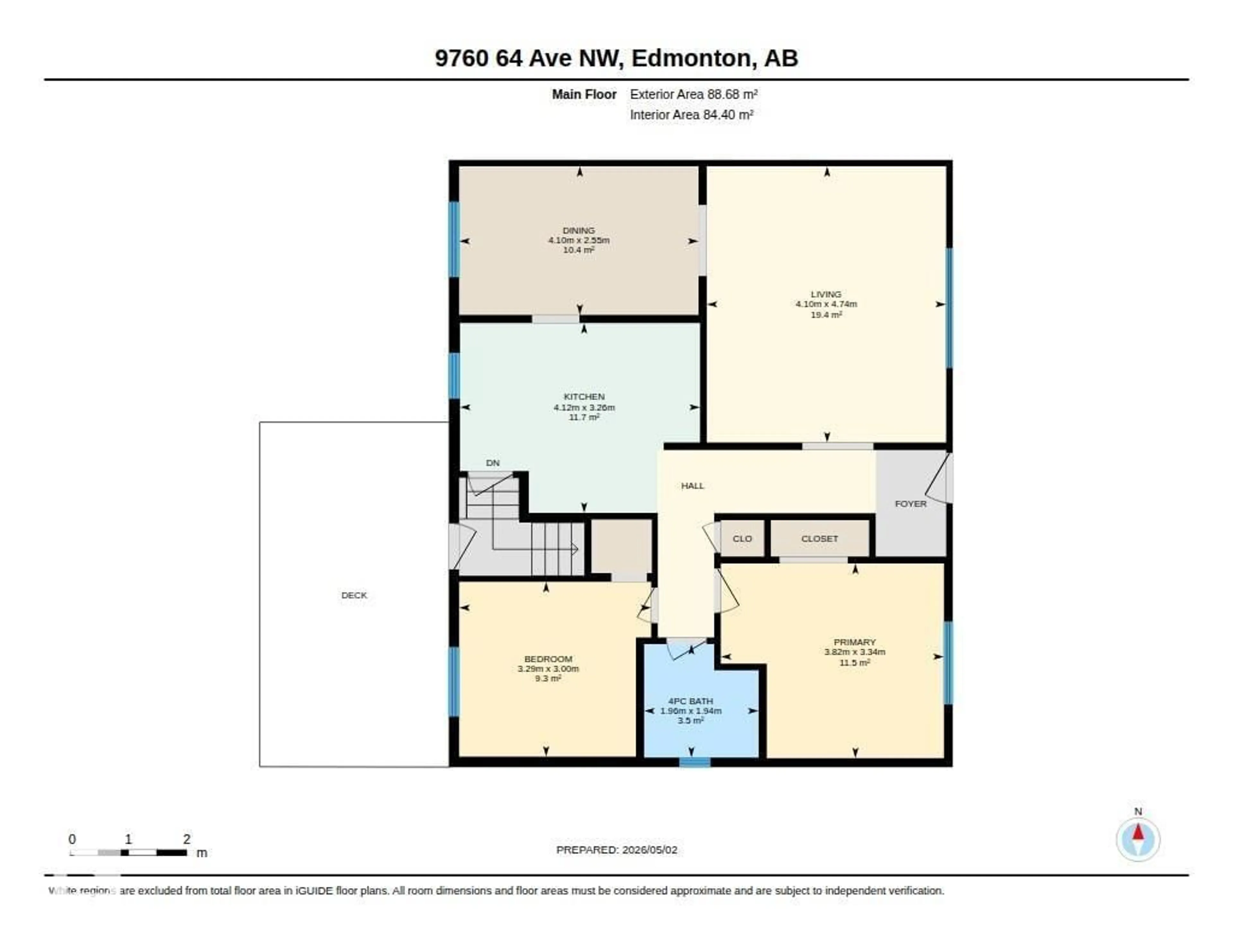 Floor plan for 9760 64 AV, Edmonton Alberta T6E0J5