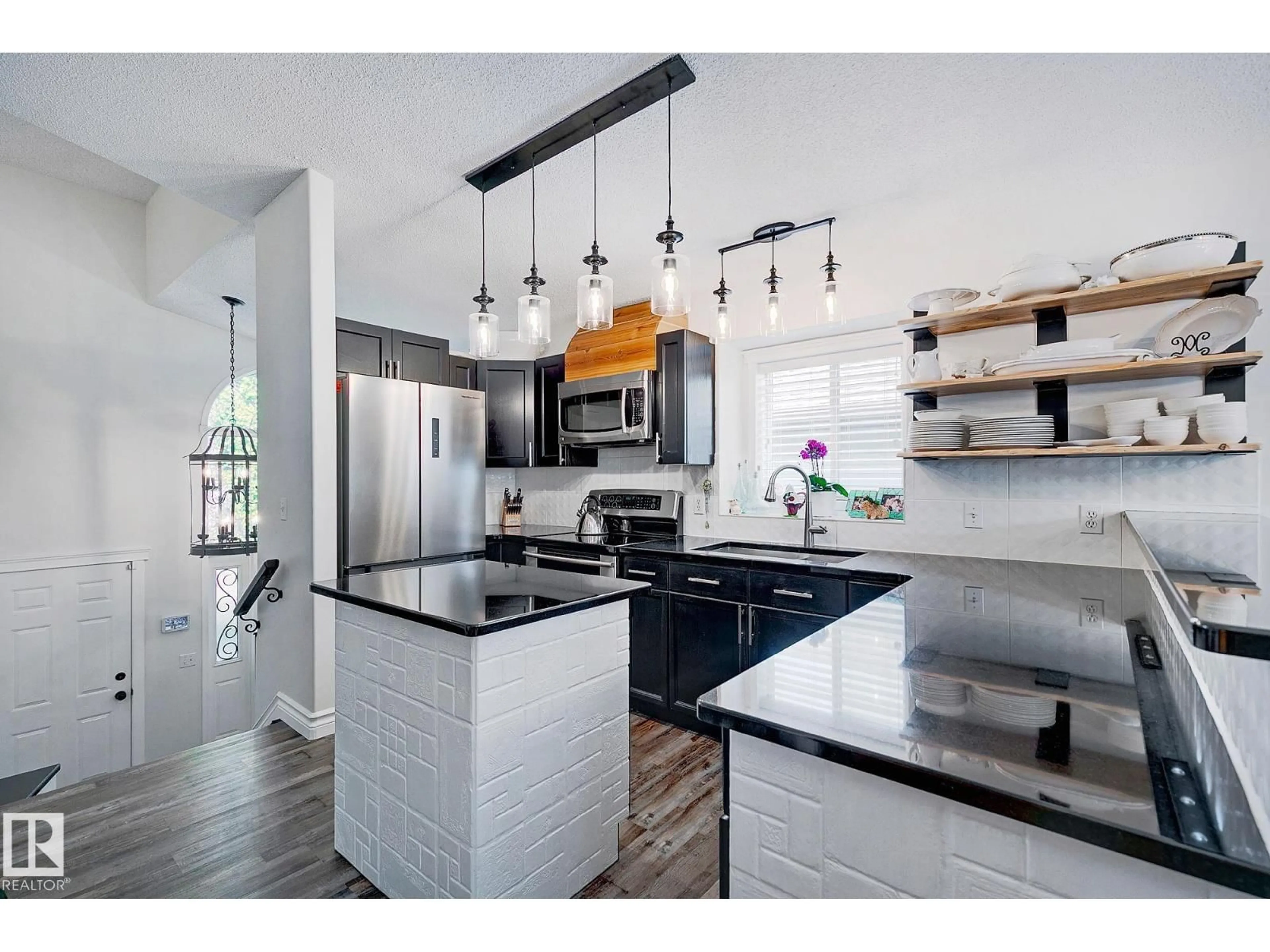 Contemporary kitchen, ceramic/tile floor for NW - 15003 128 ST, Edmonton Alberta T6V1E9