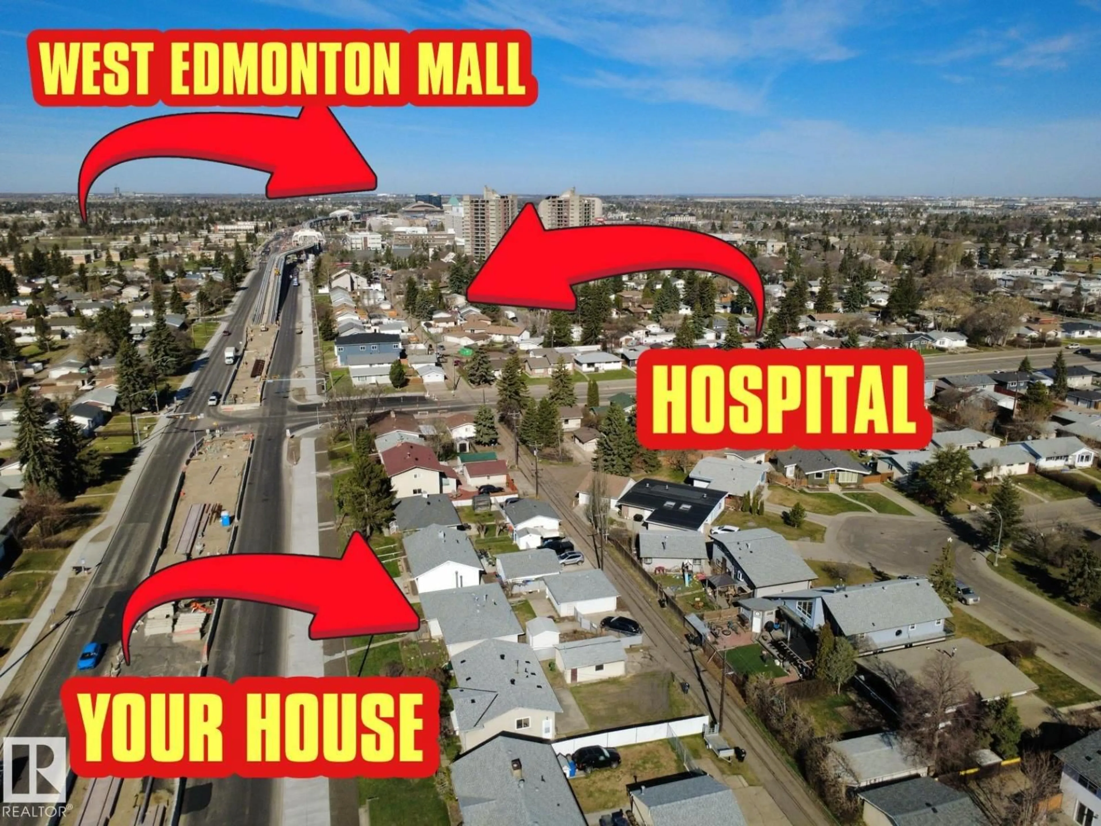 A pic from outside/outdoor area/front of a property/back of a property/a pic from drone, street for 16112 87 AV, Edmonton Alberta T5R4G9