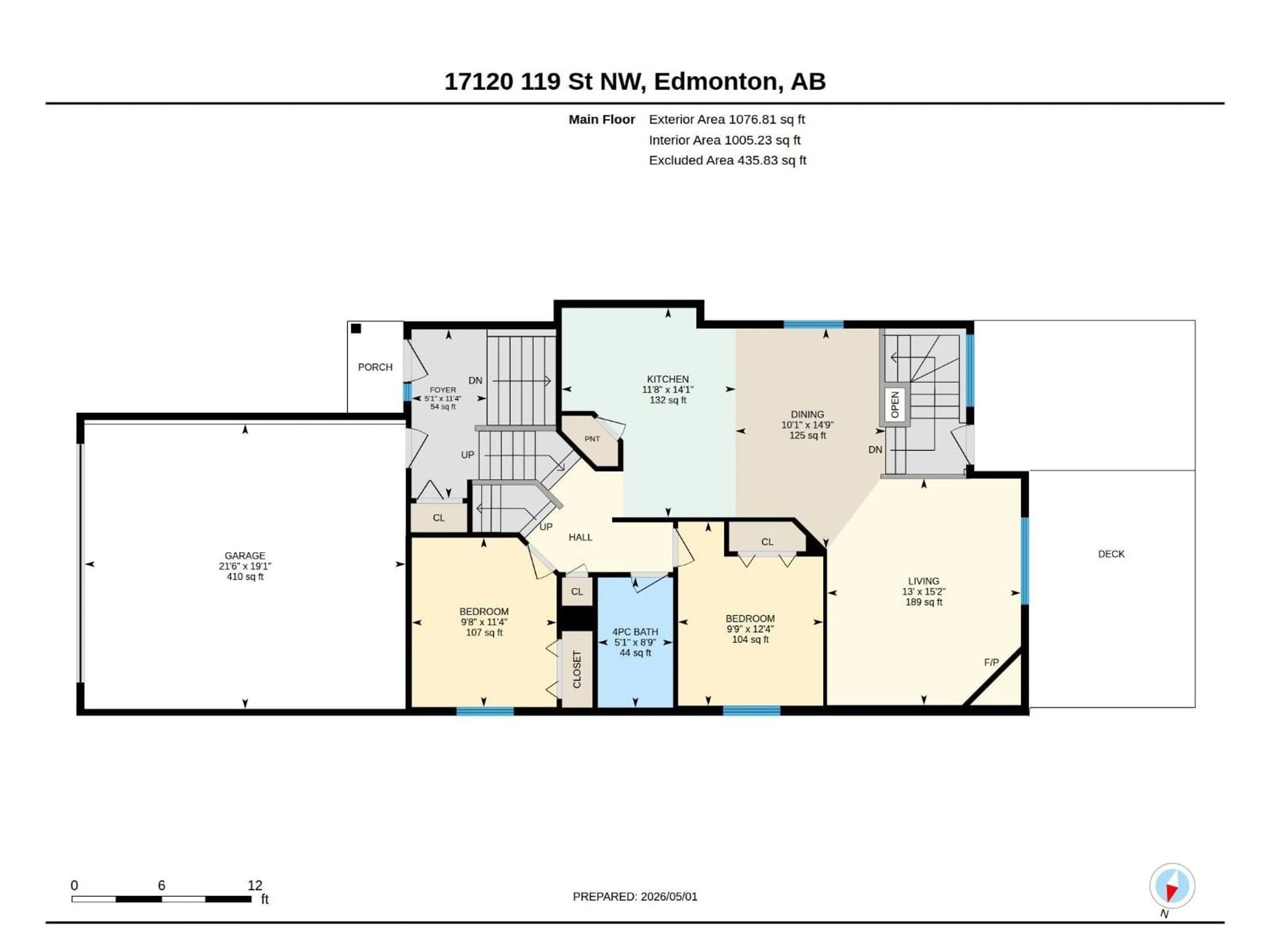Floor plan for 17120 119 ST, Edmonton Alberta T5X6H9