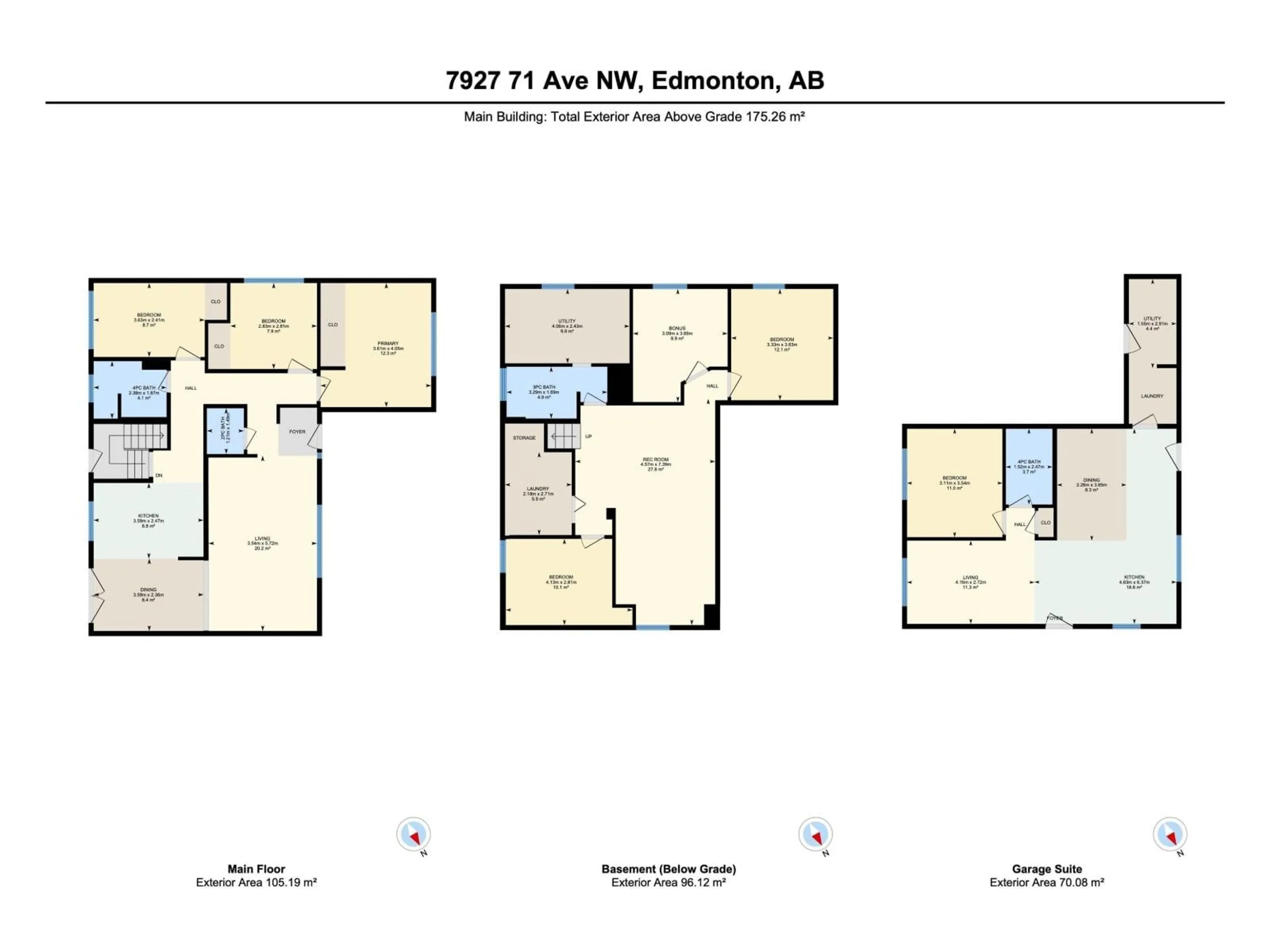 Floor plan for 7927 71 AV, Edmonton Alberta T6C0B1