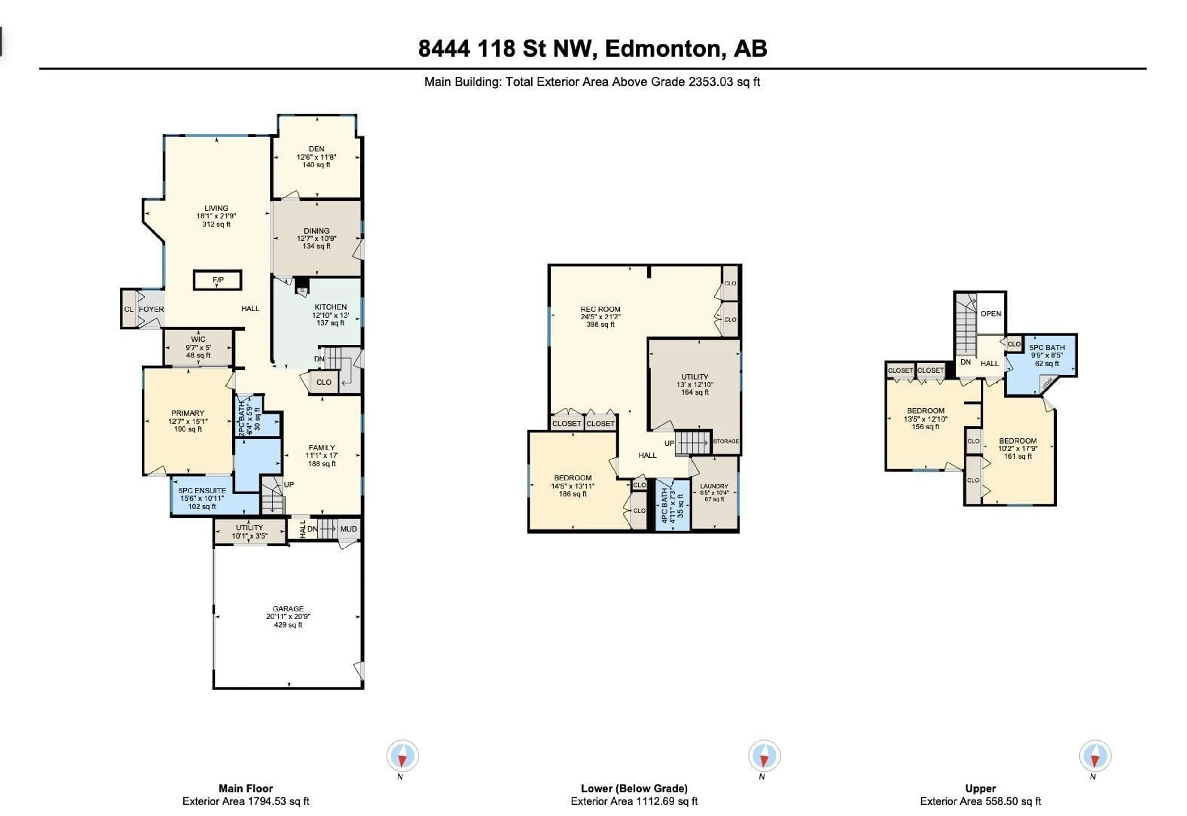 Floor plan for 8444 118 ST NW, Edmonton Alberta T6G1T3