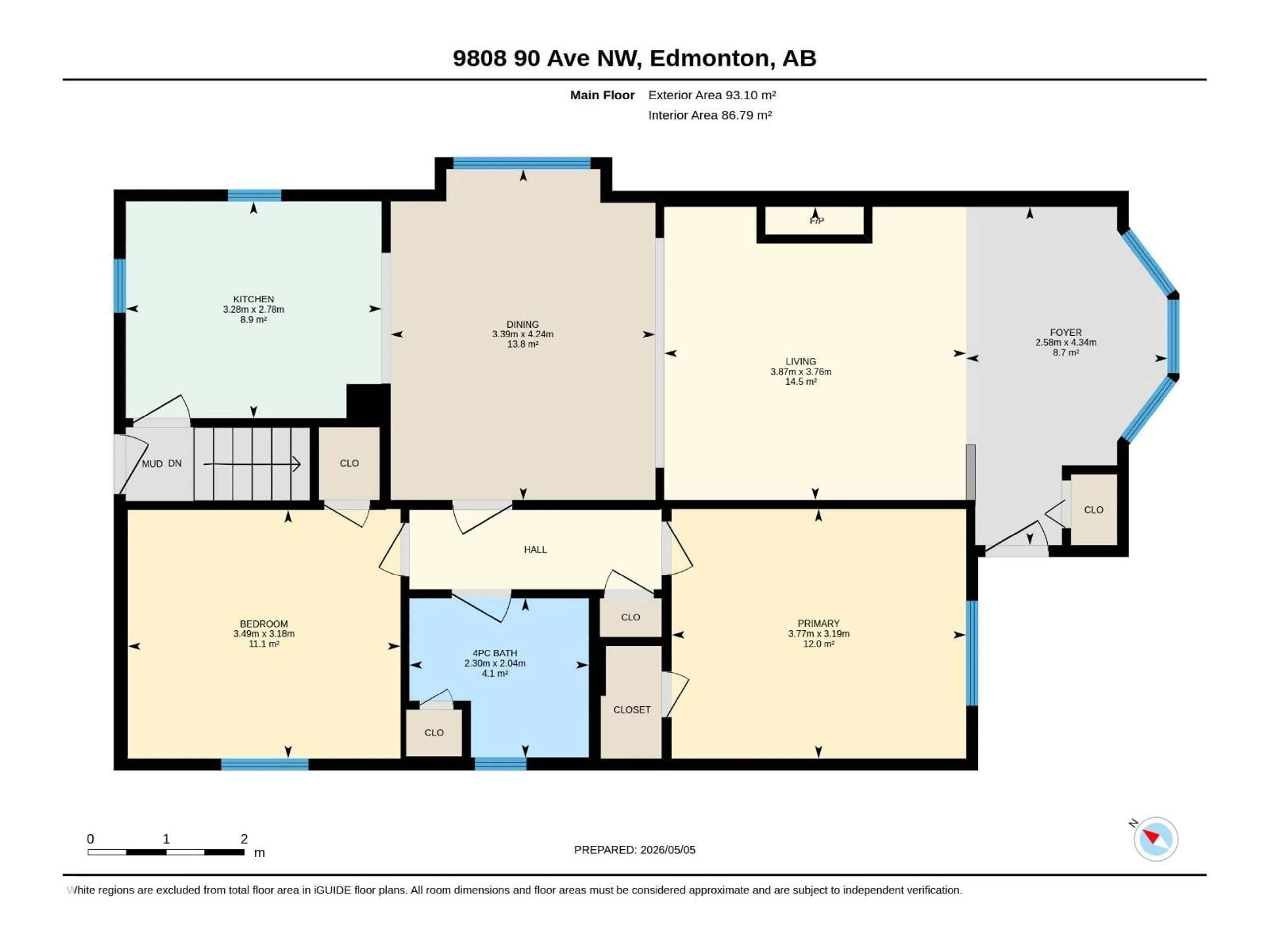 Floor plan for NW - 9808 90 AV, Edmonton Alberta T6E2T1