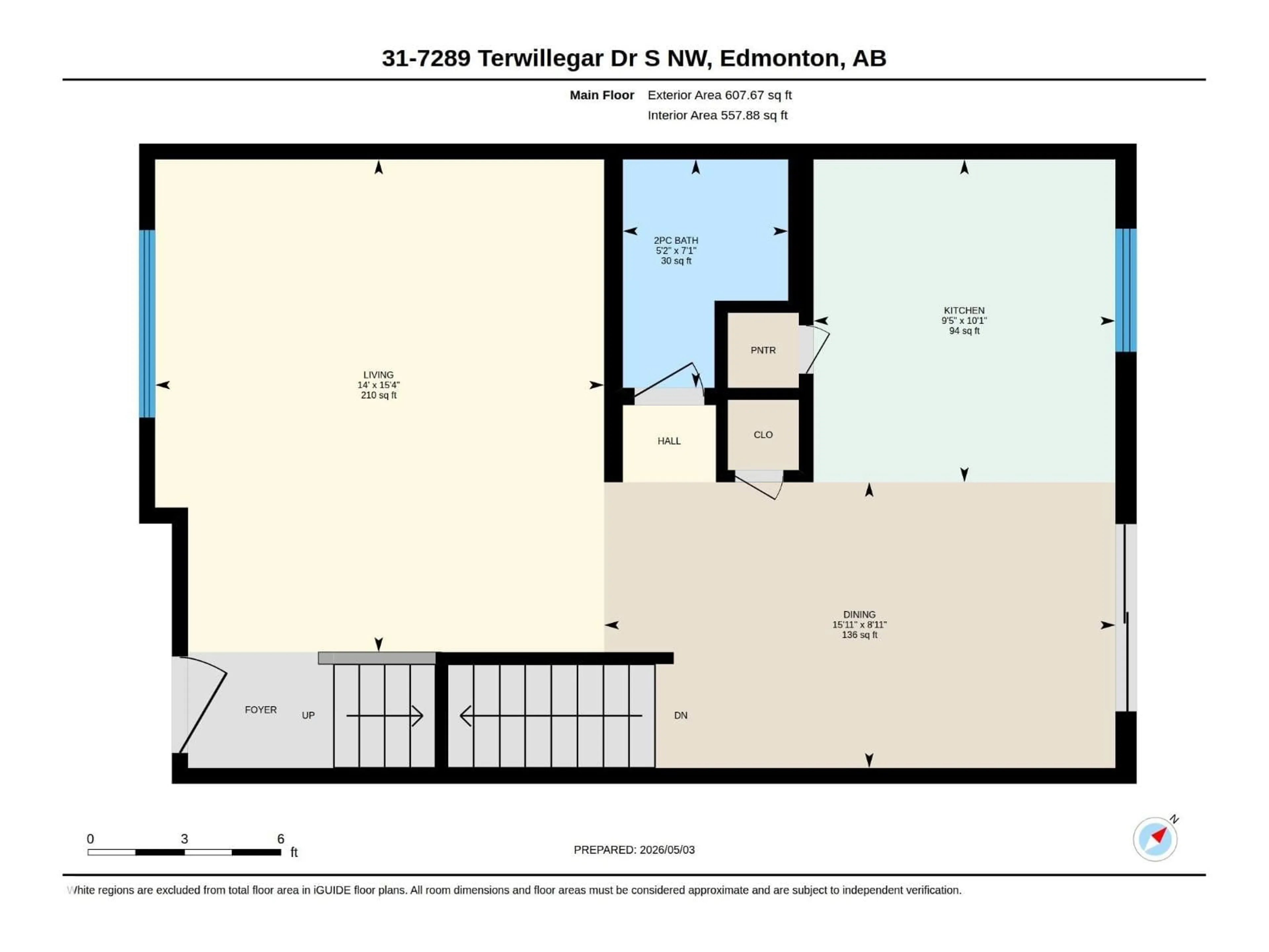 Floor plan for #31 - 7289 SOUTH TERWILLEGAR DR, Edmonton Alberta T6R0N5