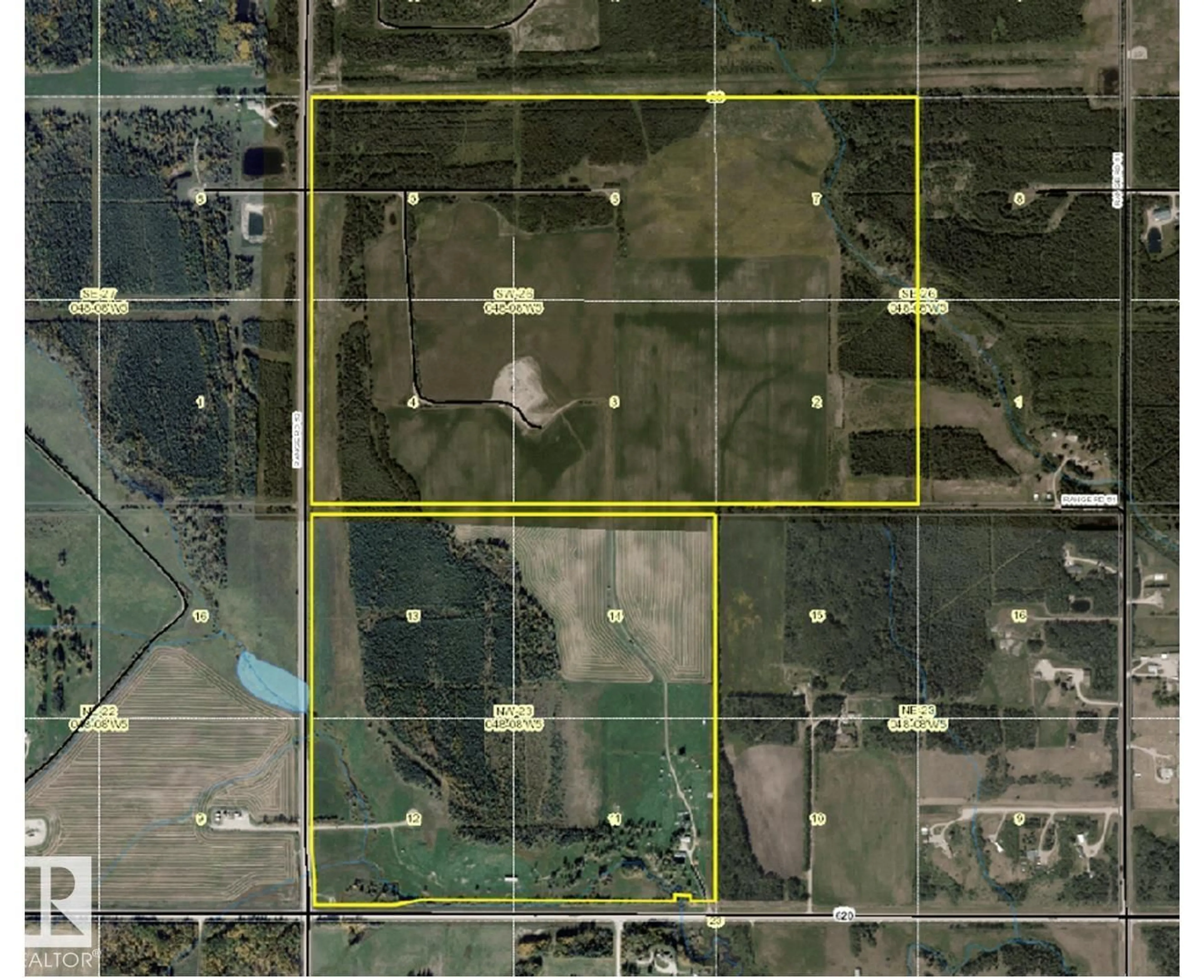 A pic from outside/outdoor area/front of a property/back of a property/a pic from drone, building for 8118 HWY 620, Rural Brazeau County Alberta T7A2A1