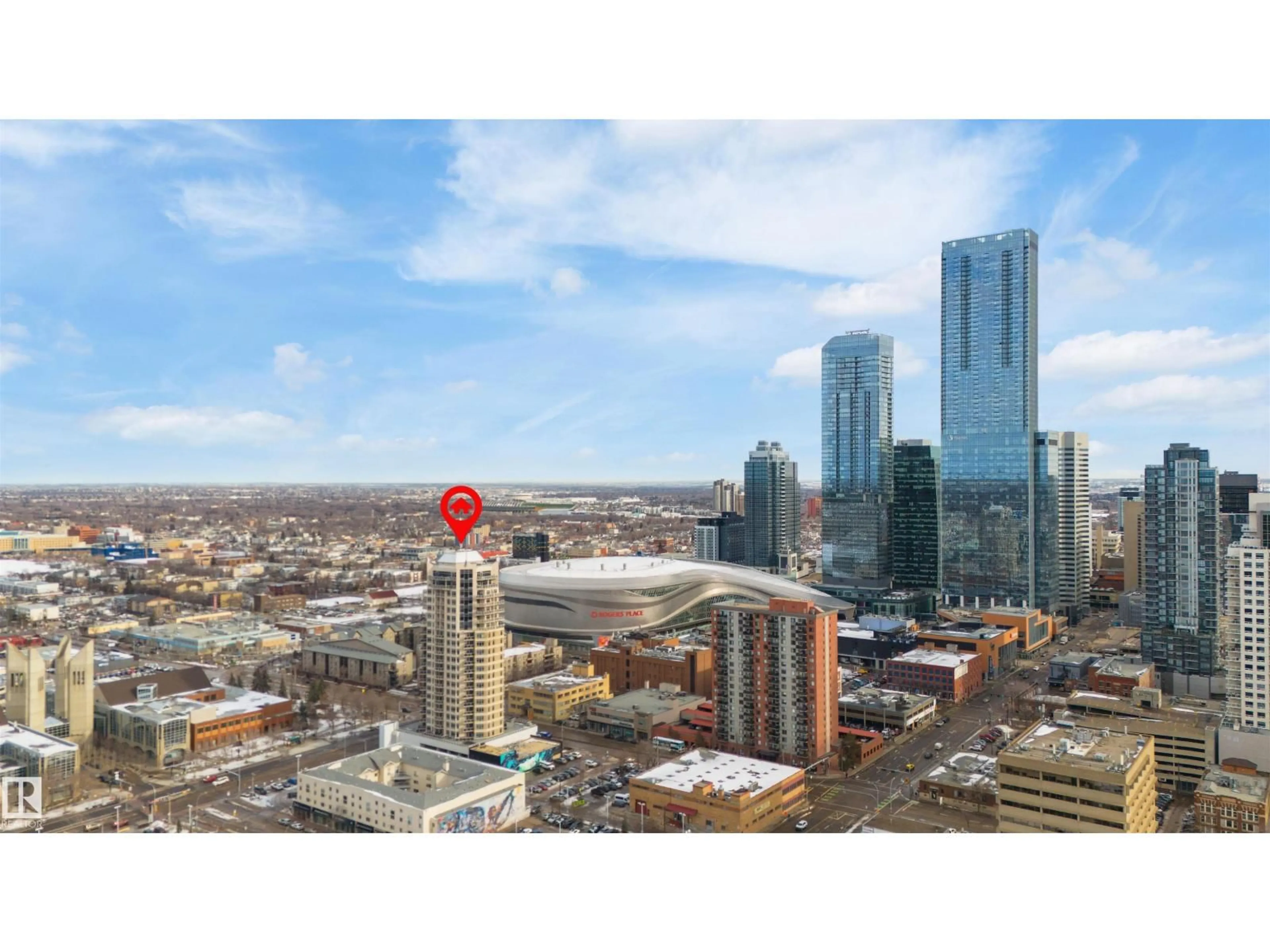 A pic from outside/outdoor area/front of a property/back of a property/a pic from drone, city buildings view from balcony for 10388 - 1901 105 ST, Edmonton Alberta T5J0C2