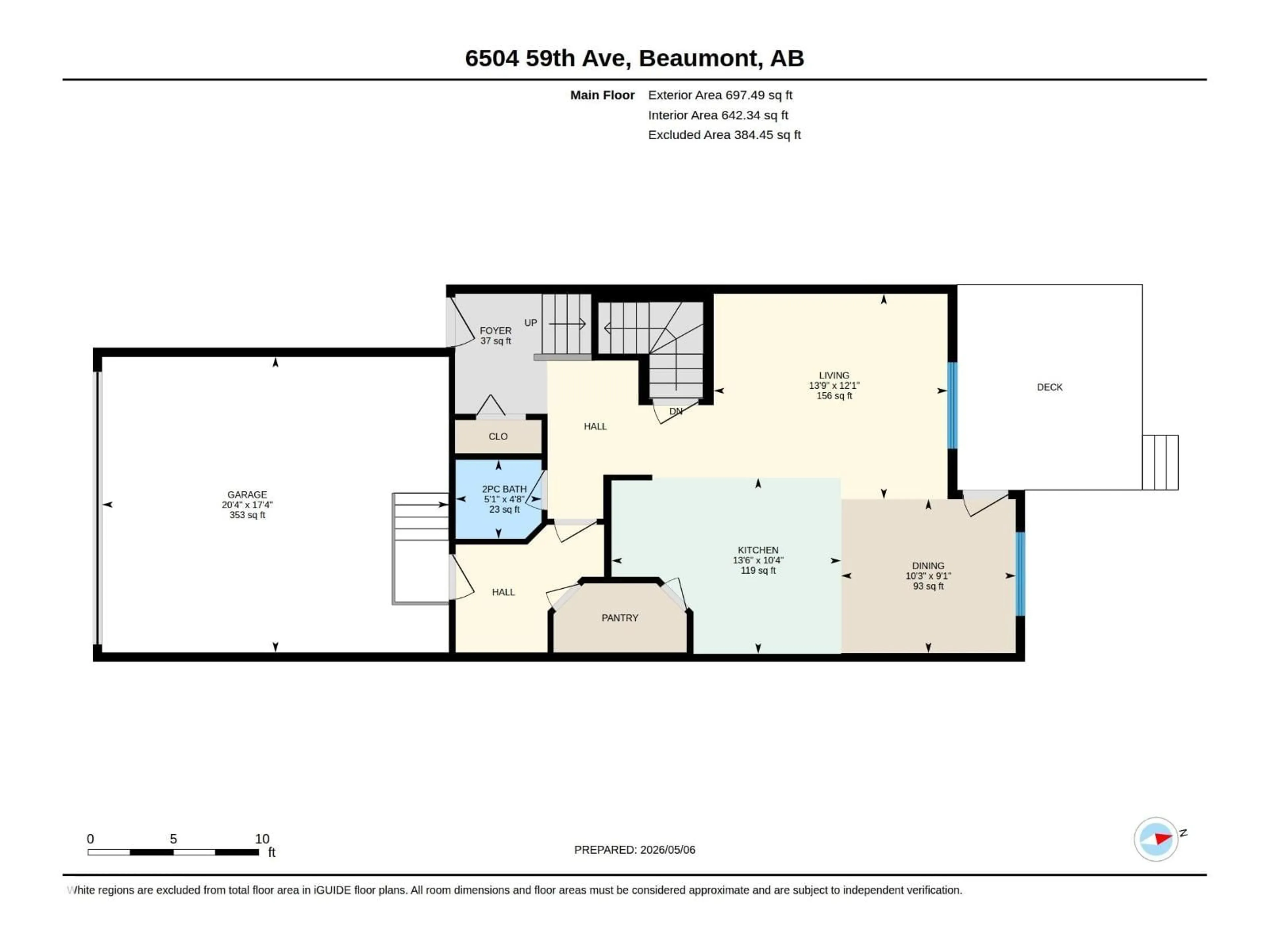 Floor plan for 6504 59 AV, Beaumont Alberta T4X2A5