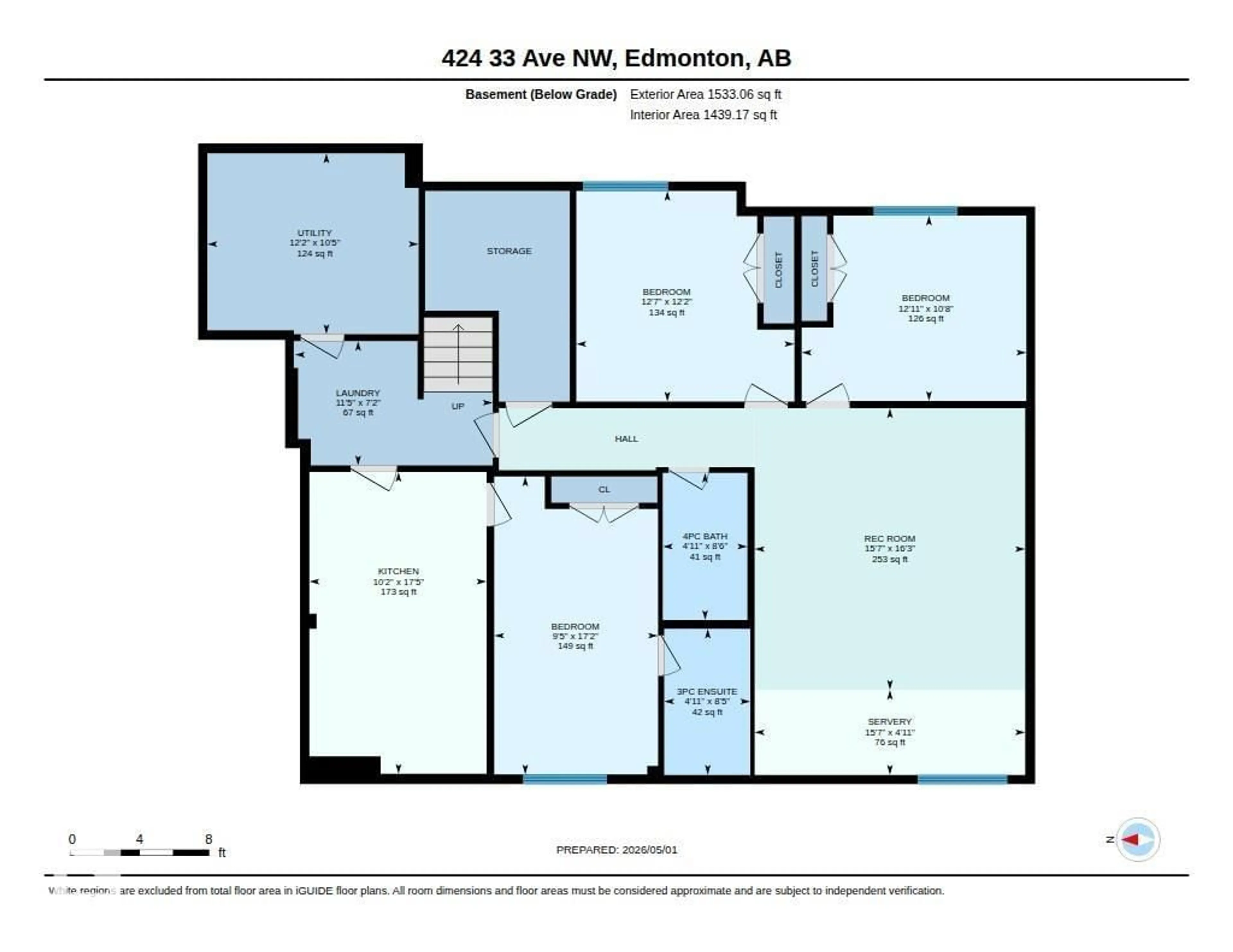 Floor plan for 424 33 AV, Edmonton Alberta T6T2S8