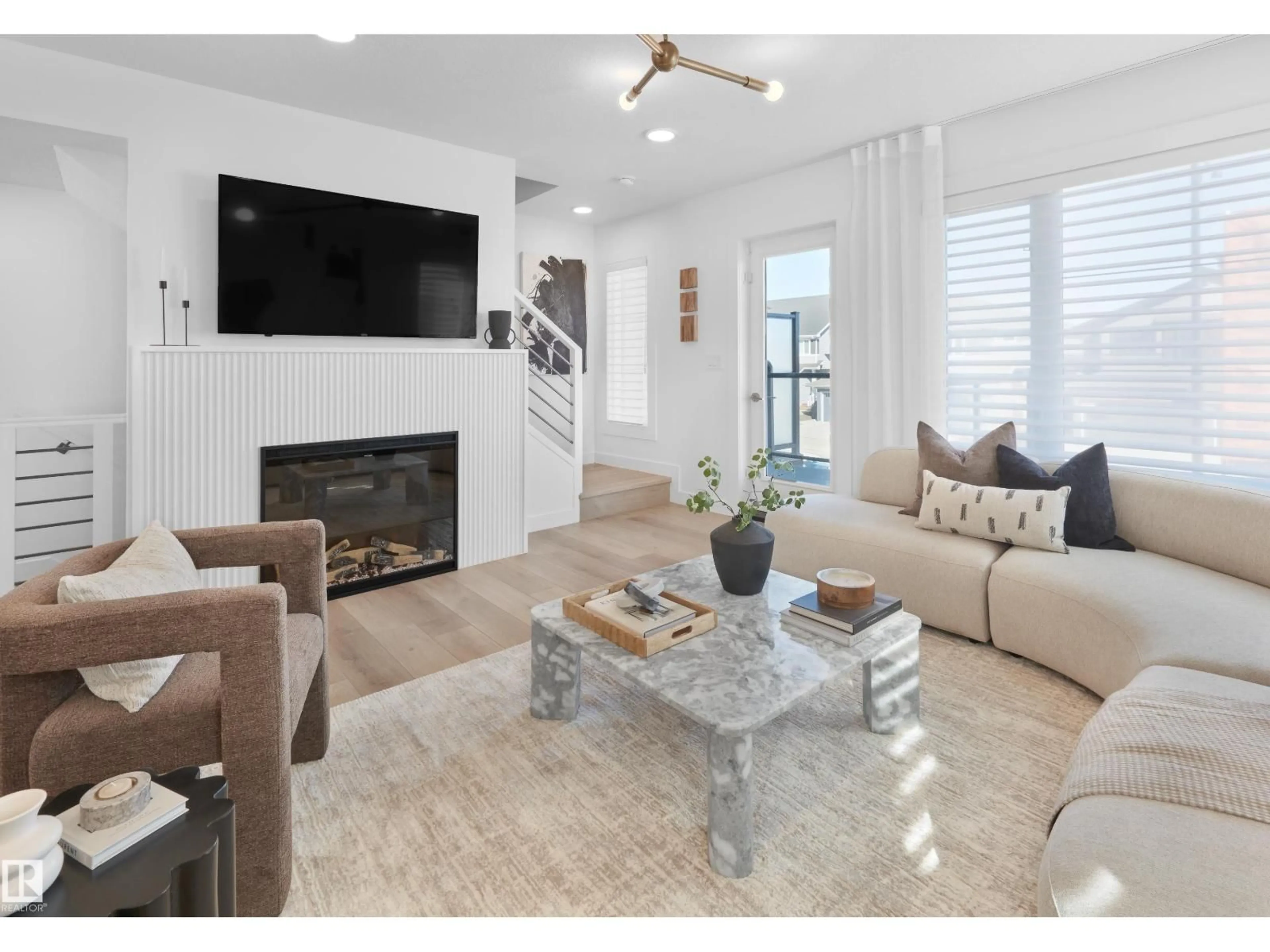Living room with furniture, unknown for 4149 KINGLET DR, Edmonton Alberta T5S0N8