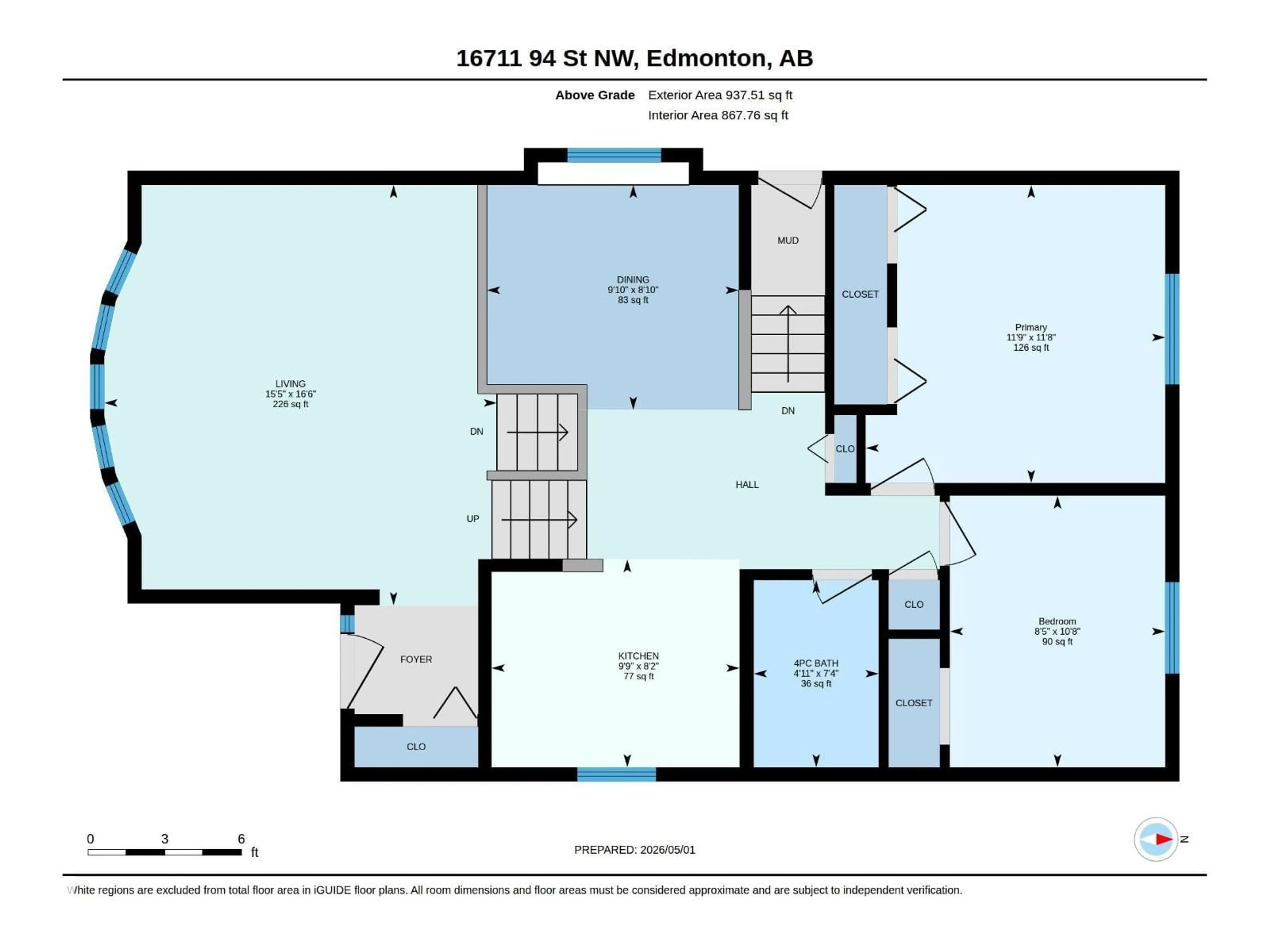 Floor plan for 16711 94 ST, Edmonton Alberta T5Z1Y1