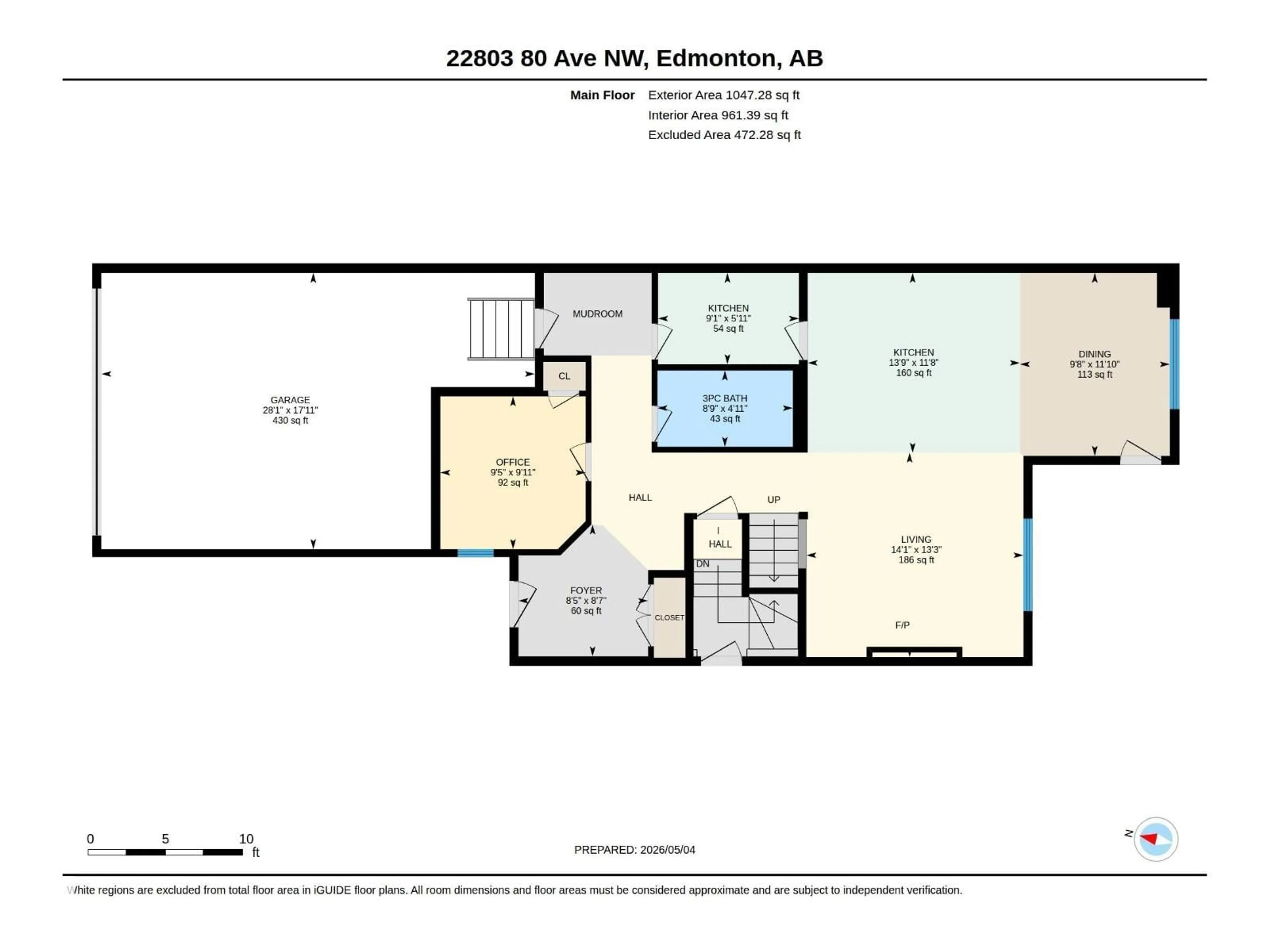 Floor plan for 22803 80 AV, Edmonton Alberta T5T7X8
