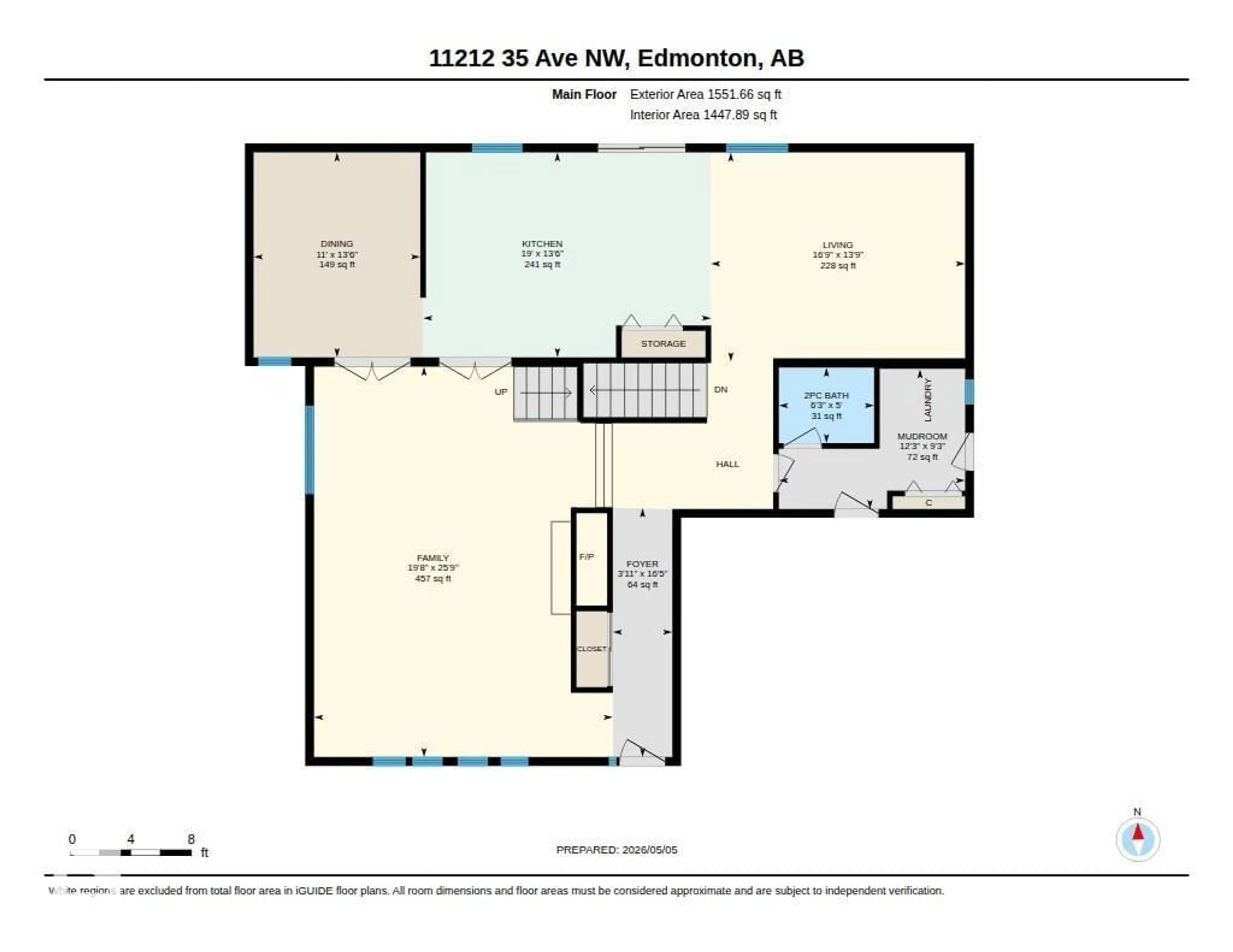 Floor plan for NW - 11212 35 AV, Edmonton Alberta T6J3N1