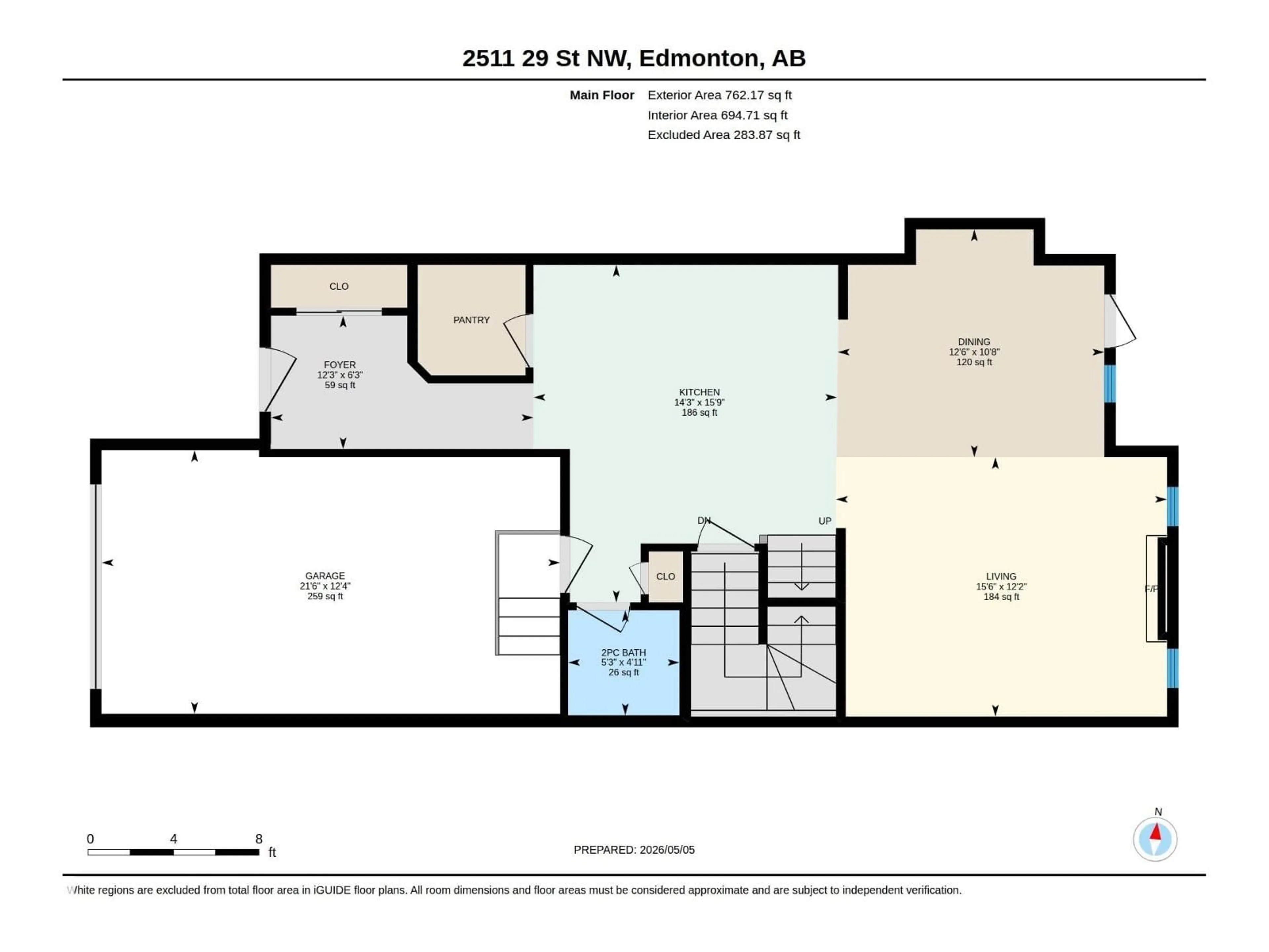 Floor plan for 2511 29 ST, Edmonton Alberta T6T0G8