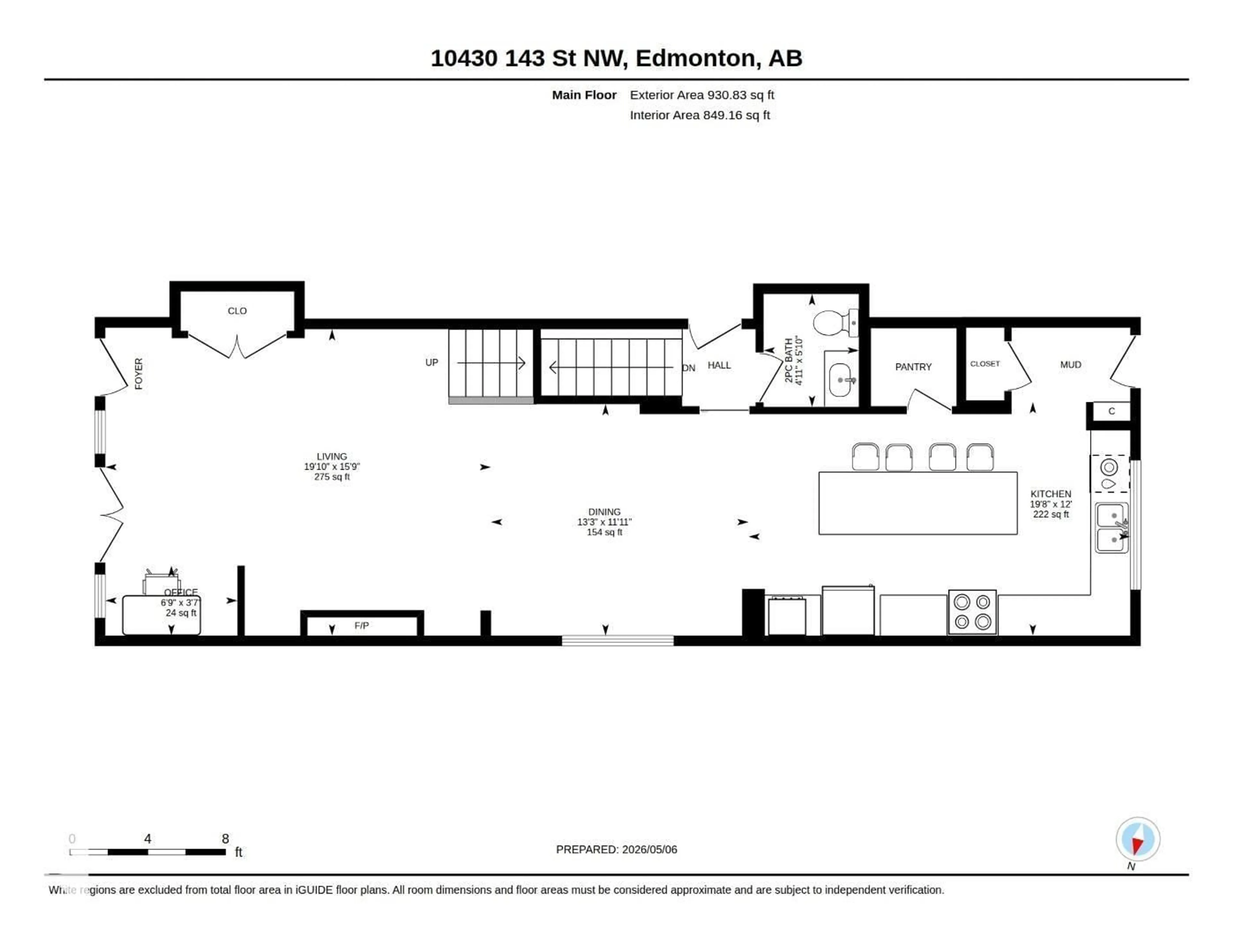 Floor plan for 10430 143 ST, Edmonton Alberta T5N2S4