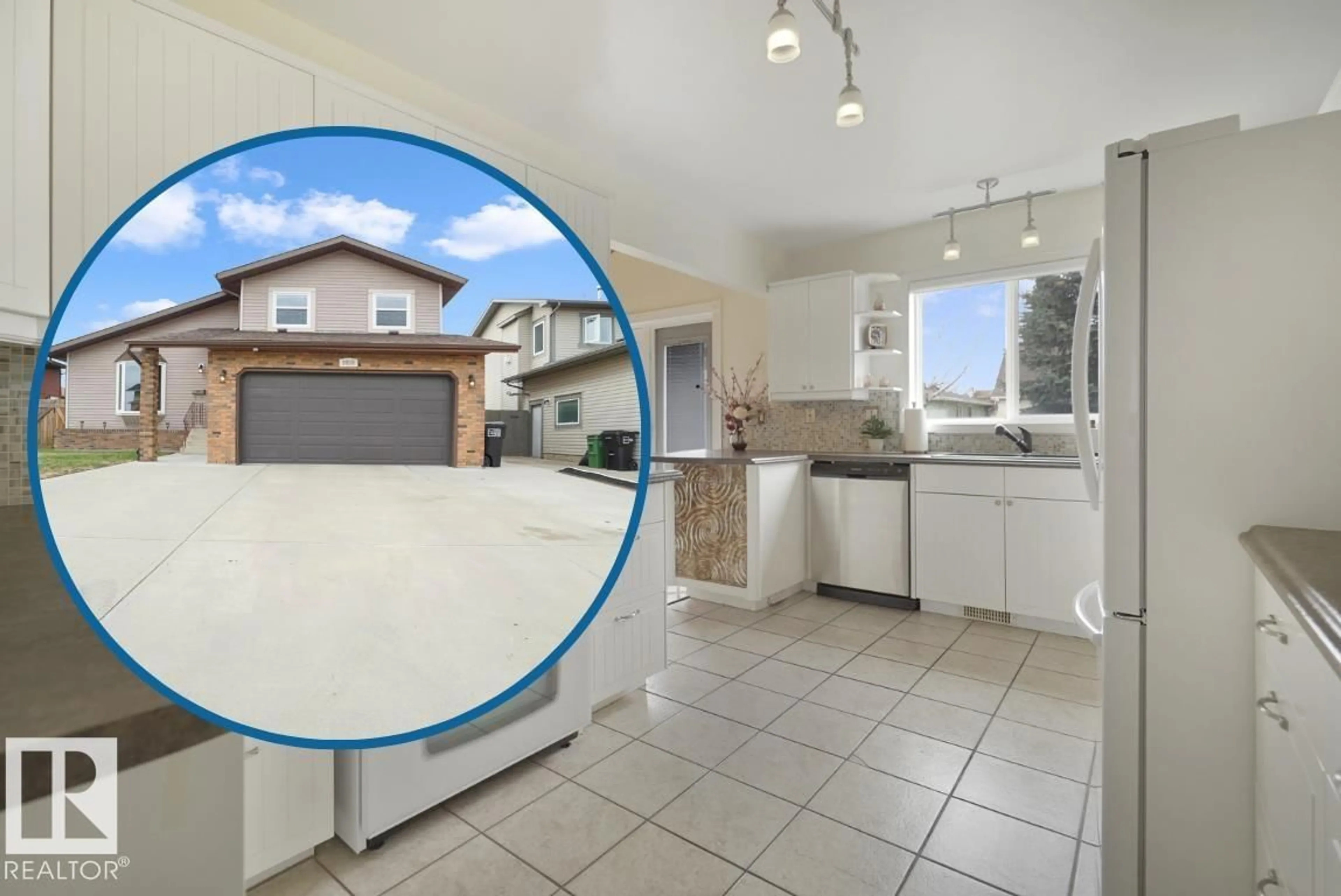 Open concept kitchen, ceramic/tile floor for NW - 9808 187 ST, Edmonton Alberta T5T3E8